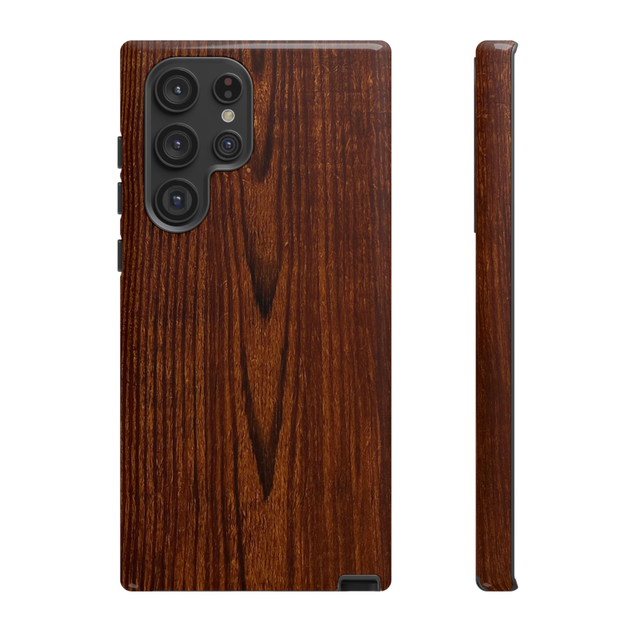 Phone Case in Fine Wood Grain Design with rustic, rugged good looks with toughness and durability for UV and impact resistance protection