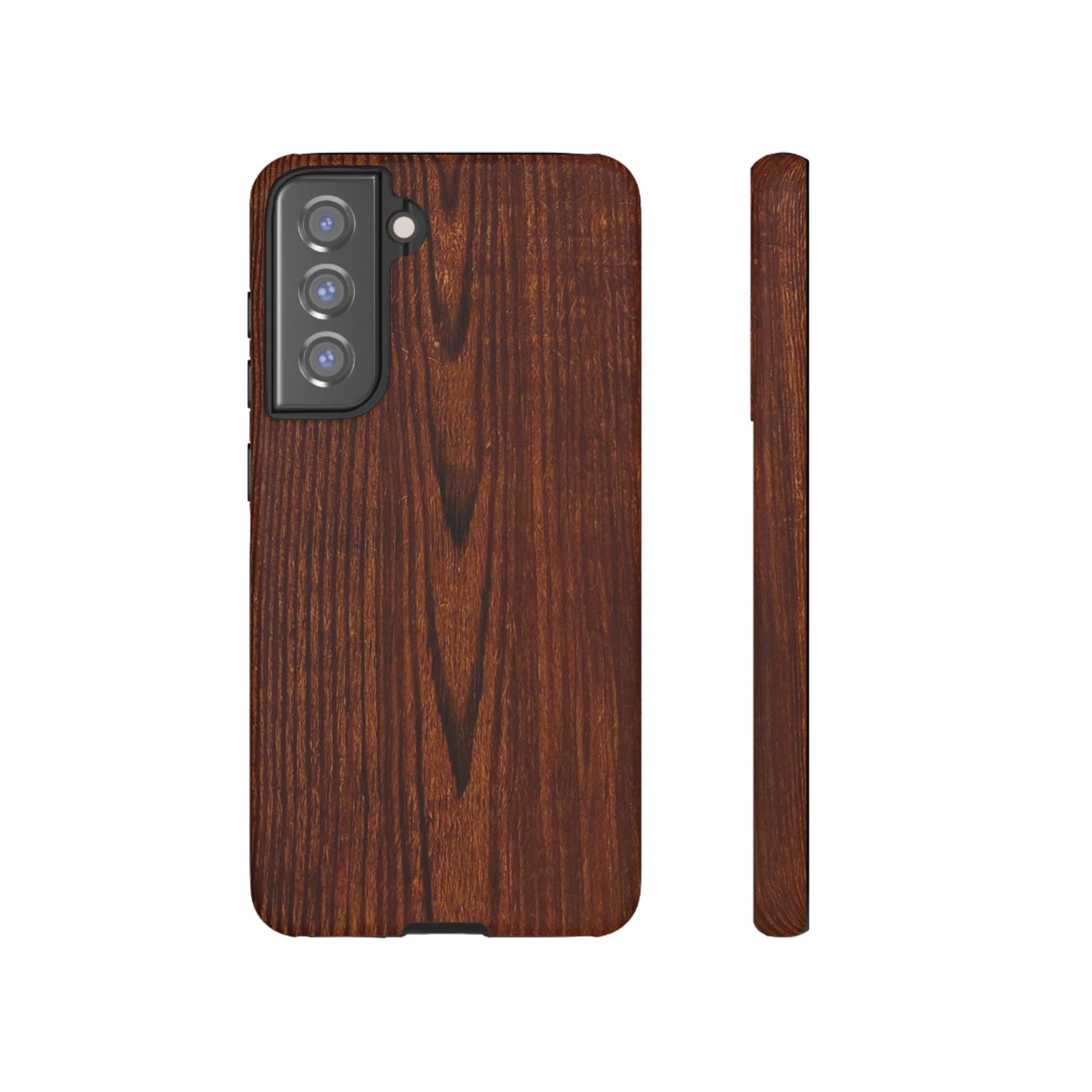 Phone Case in Fine Wood Grain Design with rustic, rugged good looks with toughness and durability for UV and impact resistance protection
