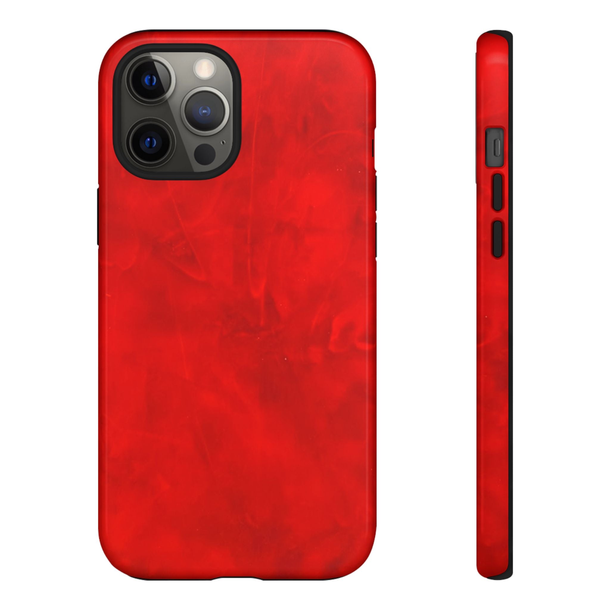 Phone Case in Hot Red Leather-like Design with Dual Layer for Shock Impact and UV Protection