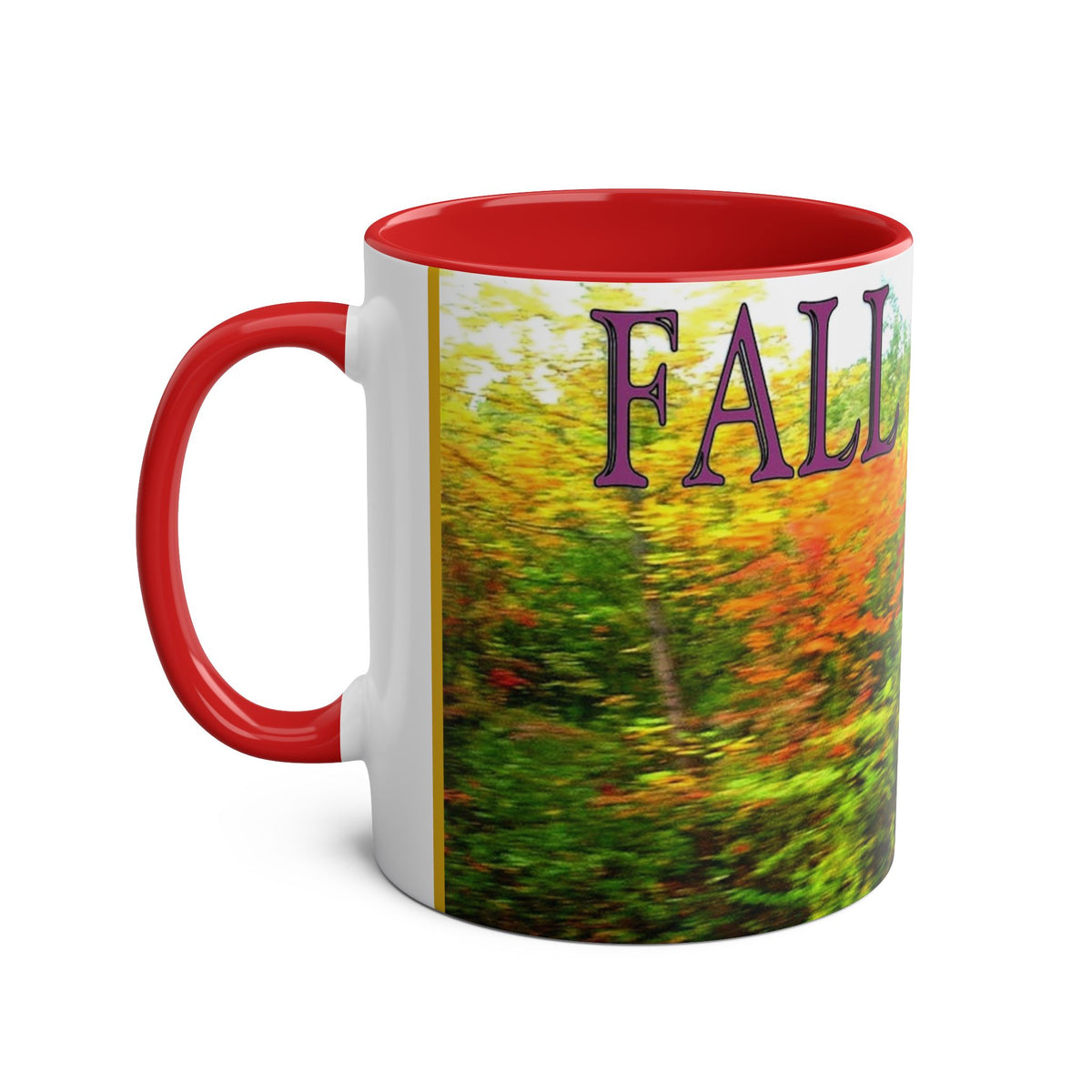 Autumn Vibes Two-Tone Coffee Mug with Vibrant Fall Colors, 11oz
