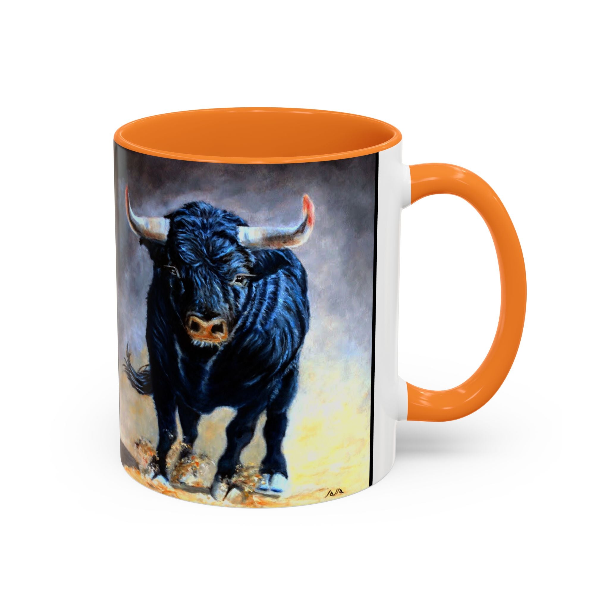 Mugs - premium ceramic 11oz. & 15oz. - artist painted Charging Bull