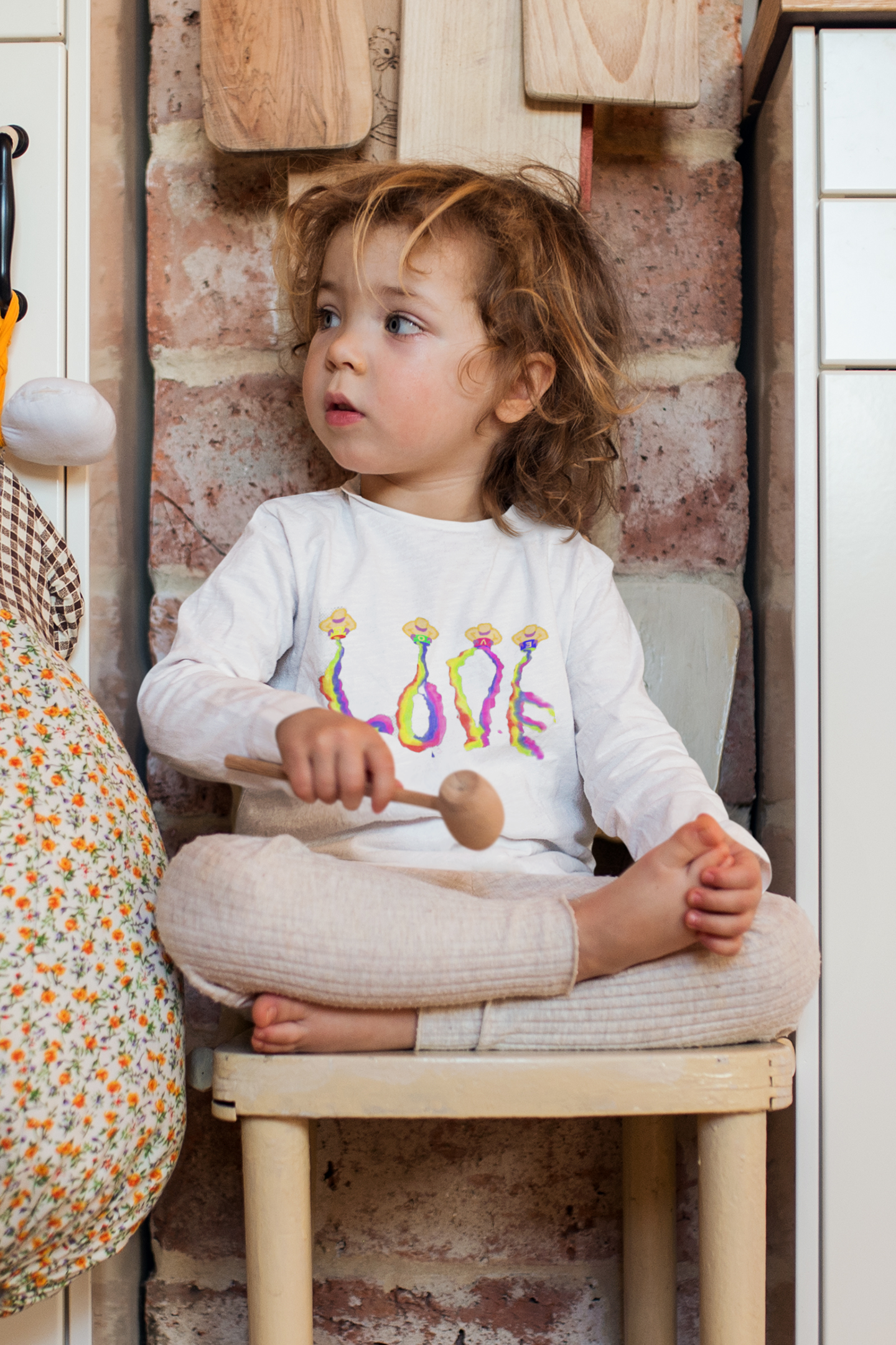 Toddler Long Sleeve Tee - It's All About Love in Bright Colors by Studio Blitz