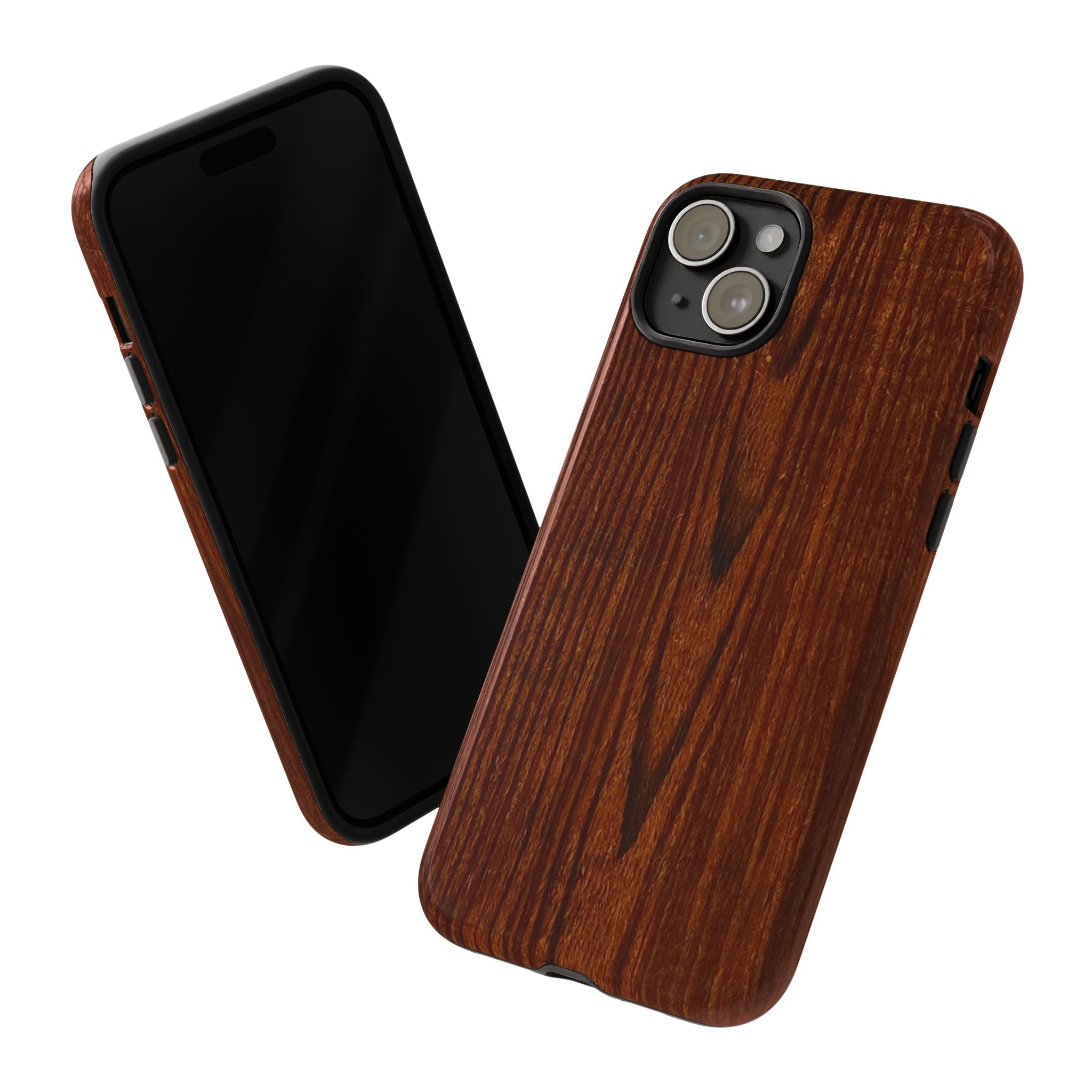 Phone Case in Fine Wood Grain Design with rustic, rugged good looks with toughness and durability for UV and impact resistance protection