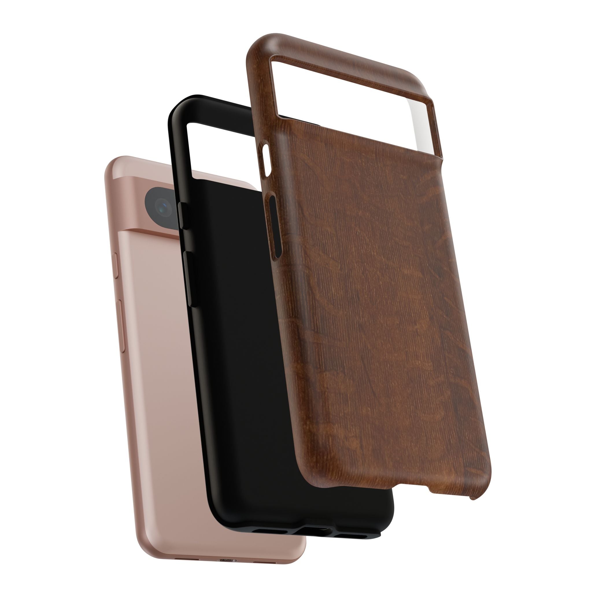 Phone case with 3D Wrap Unique Wood Grain Design - Tough and Durable in Glossy or Matte finish