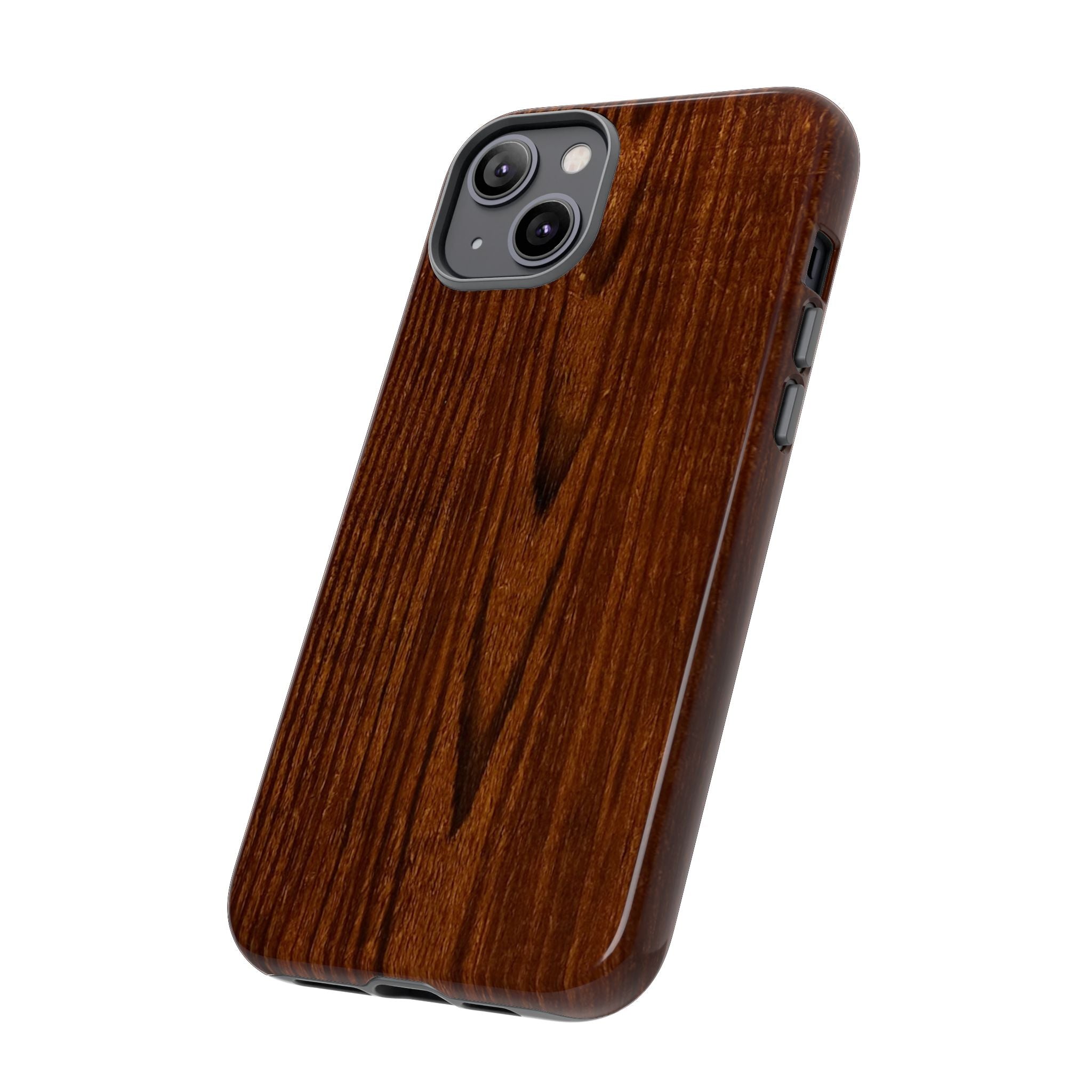 Phone Case in Fine Wood Grain Design with rustic, rugged good looks with toughness and durability for UV and impact resistance protection