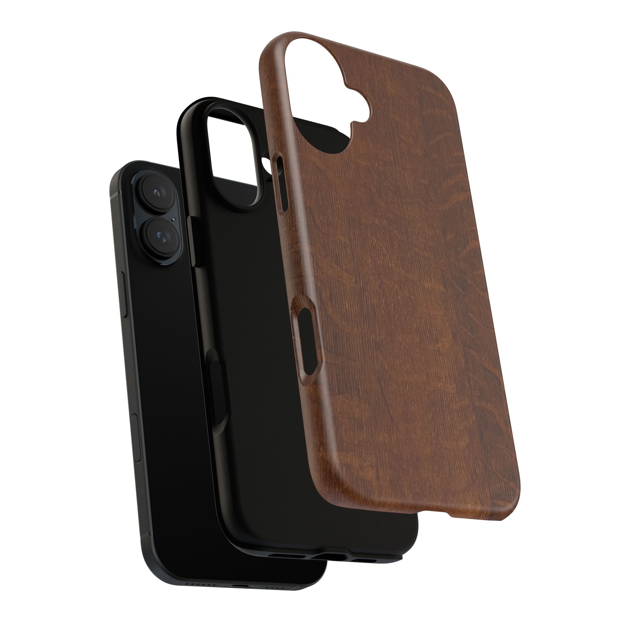Phone case with 3D Wrap Unique Wood Grain Design - Tough and Durable in Glossy or Matte finish