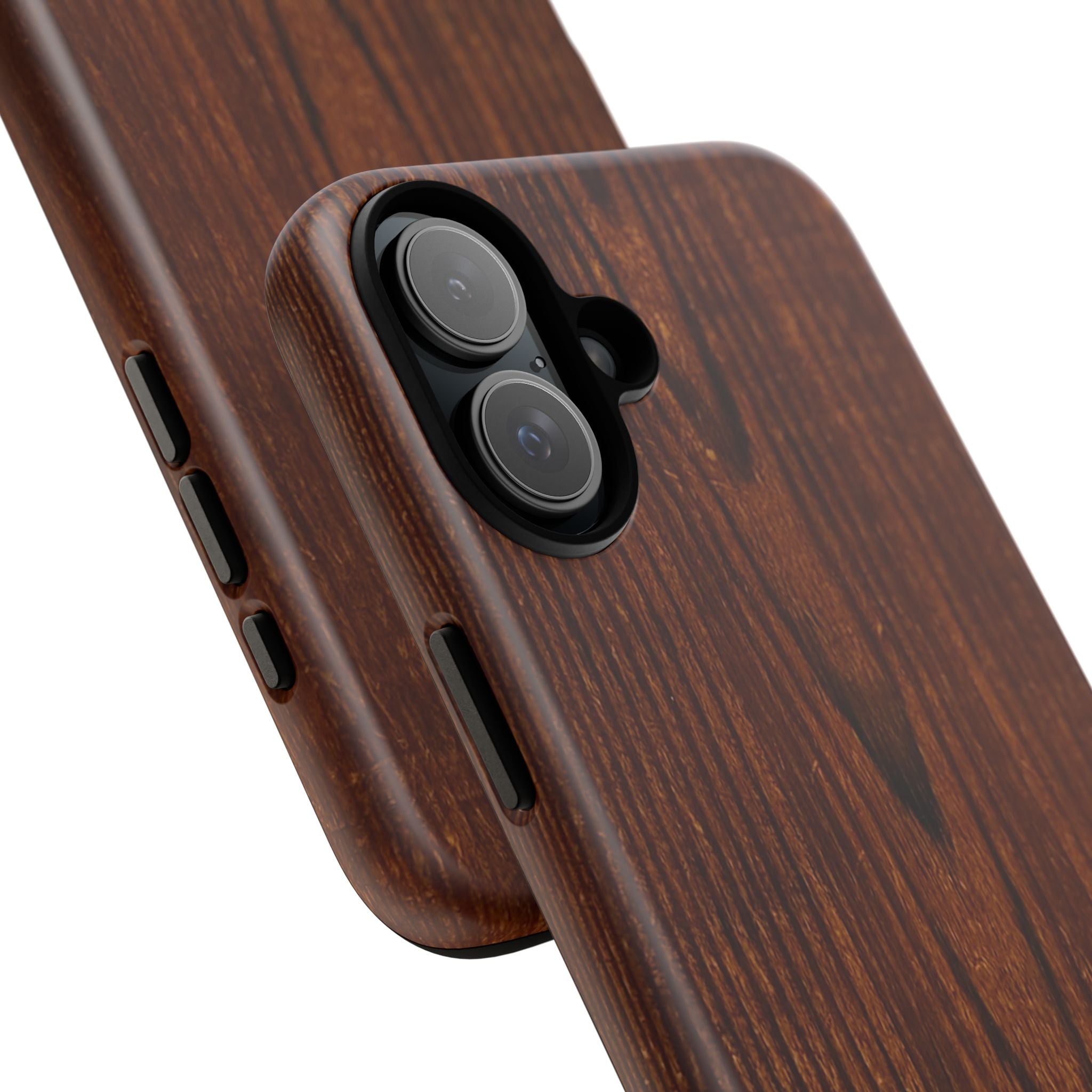 Phone Case in Fine Wood Grain Design with rustic, rugged good looks with toughness and durability for UV and impact resistance protection