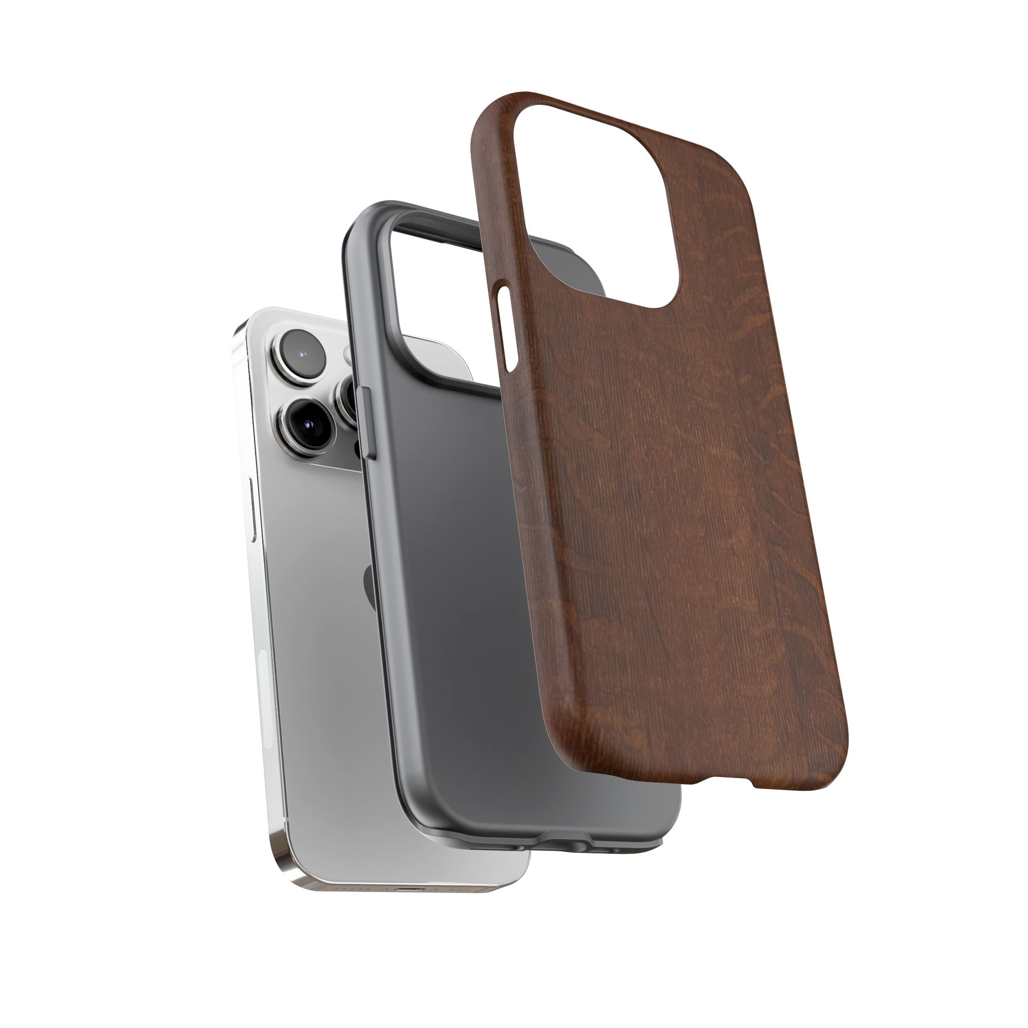 Phone case with 3D Wrap Unique Wood Grain Design - Tough and Durable in Glossy or Matte finish