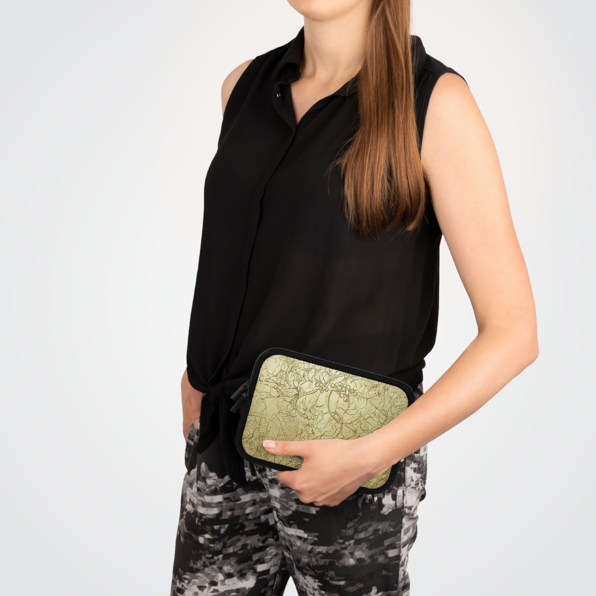 Laptop Sleeve in Elegant Gold Embossed Design