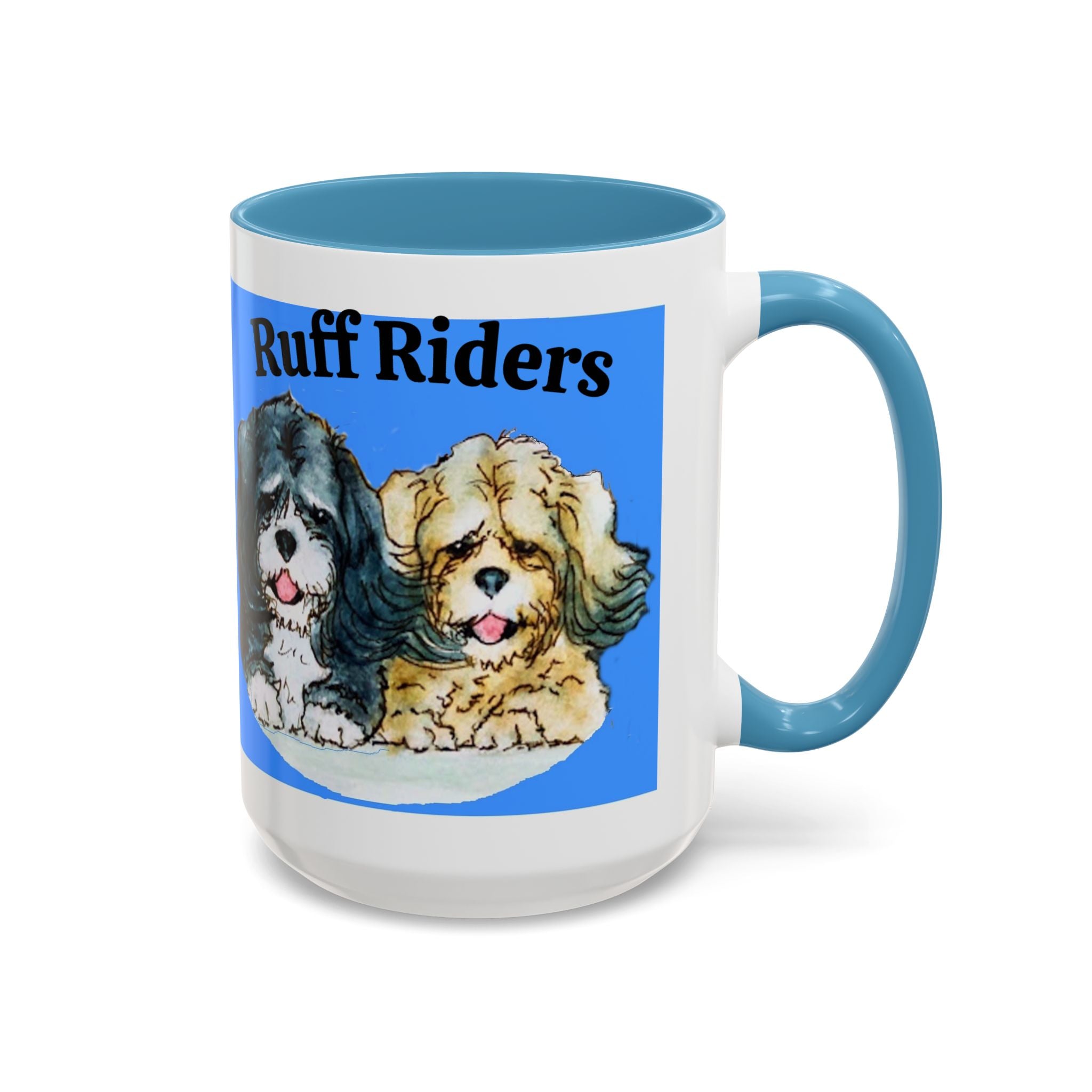 Ruff Riders Dog Mug — Cute Dog Car Riding Duo Accent Mug (11/15oz)