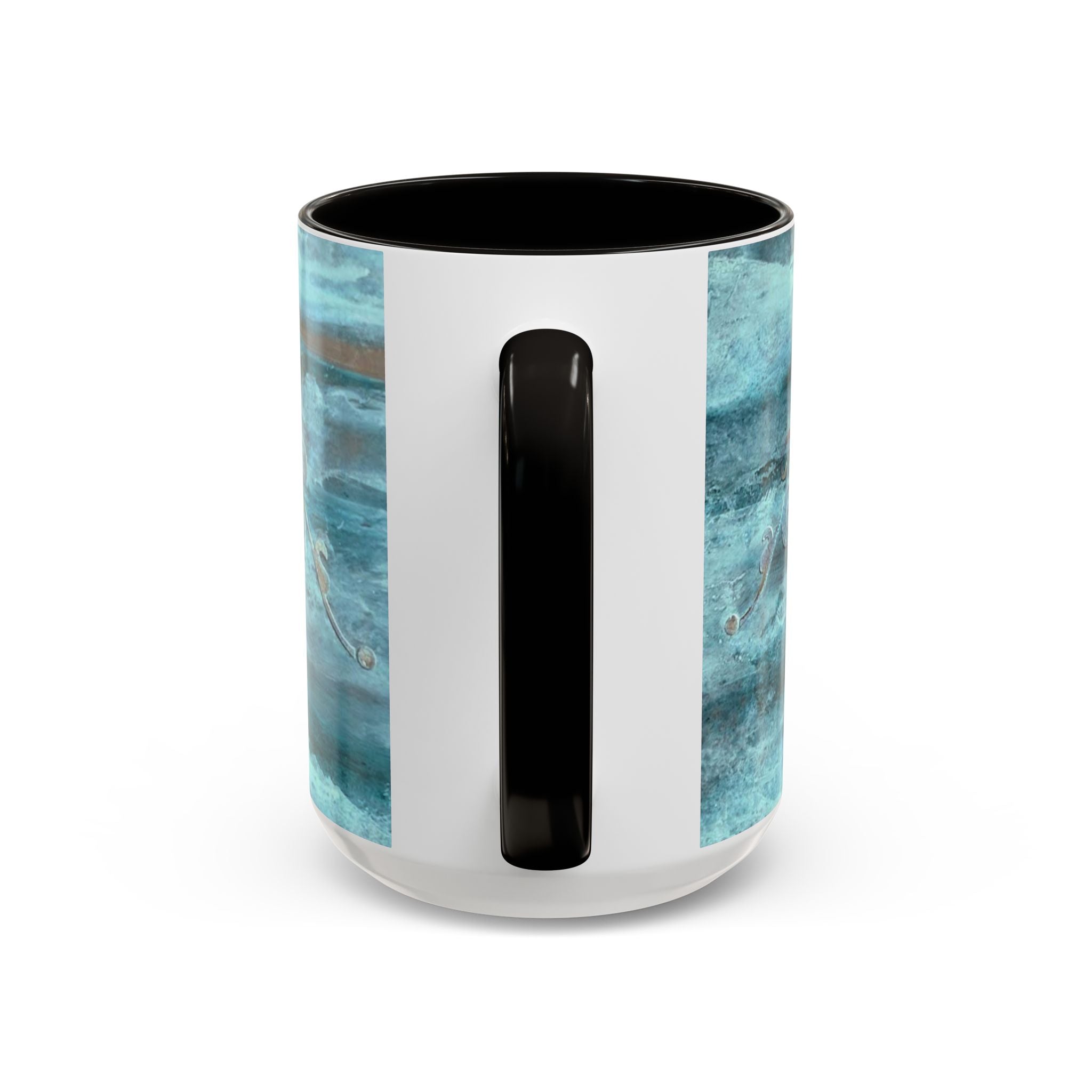 Mugs - Artistically painted with scrolled design 15oz & 11oz by Studio Blitz