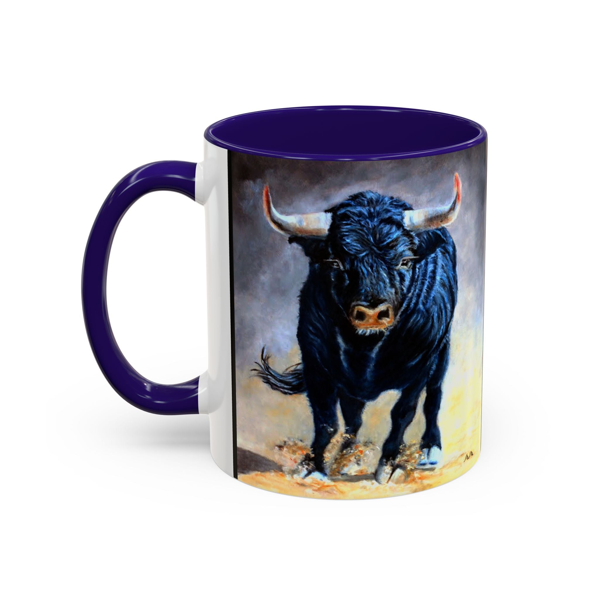 Mugs - premium ceramic 11oz. & 15oz. - artist painted Charging Bull