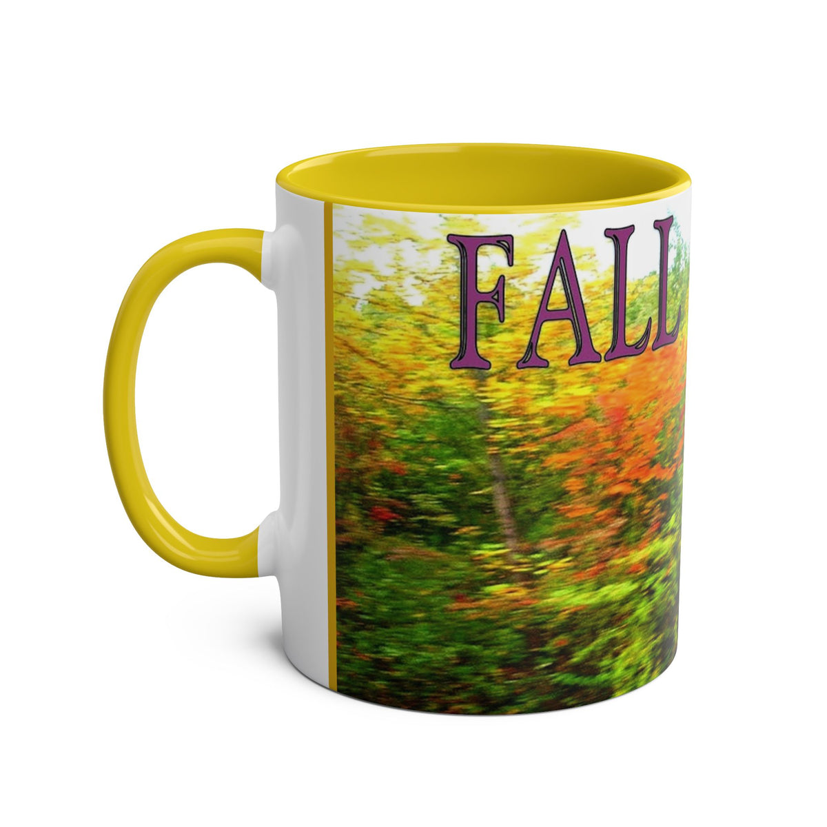 Autumn Vibes Two-Tone Coffee Mug with Vibrant Fall Colors, 11oz