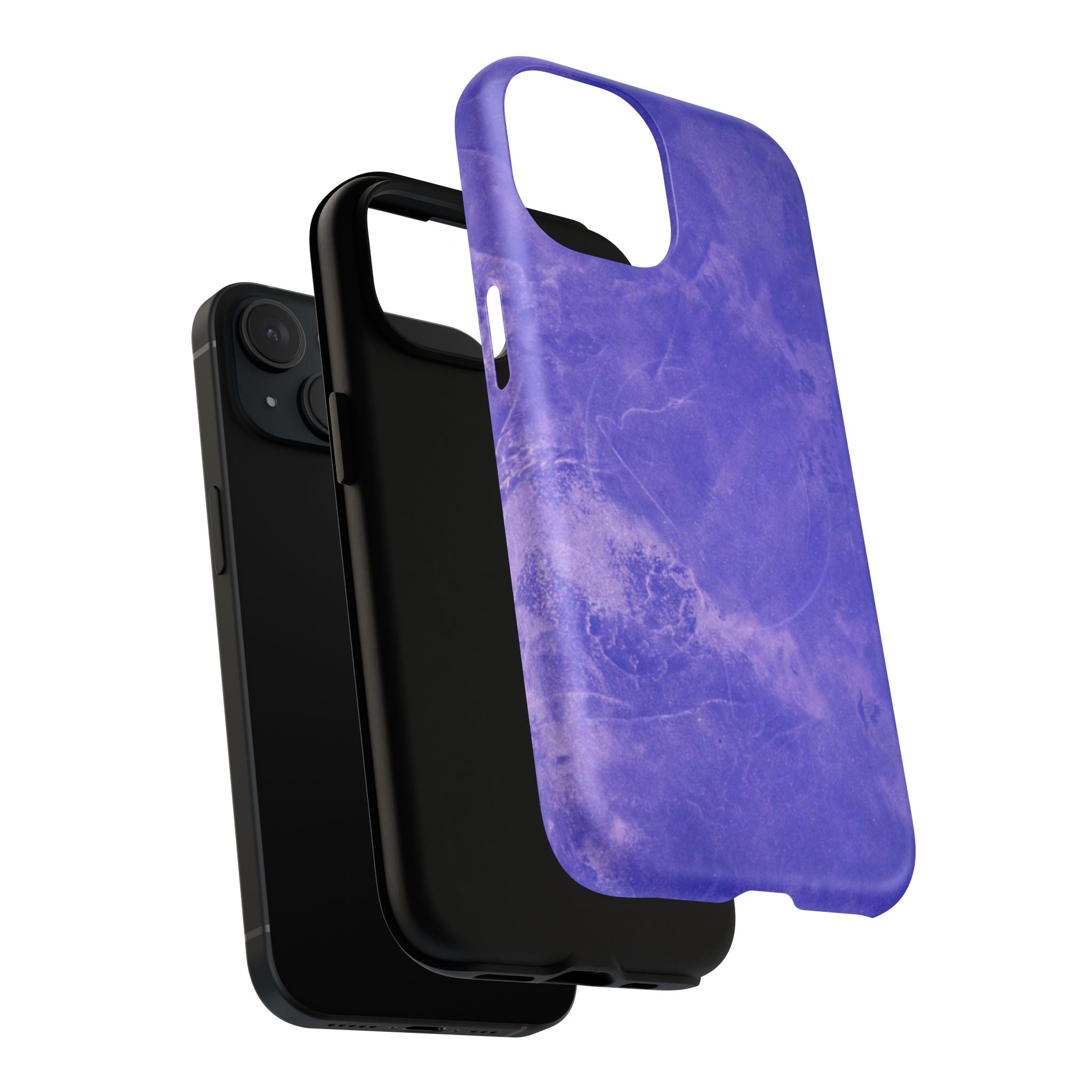 Magnetic iphone case in Blue abstract design with dual layers for toughness and compatible with MagSafe Accessories