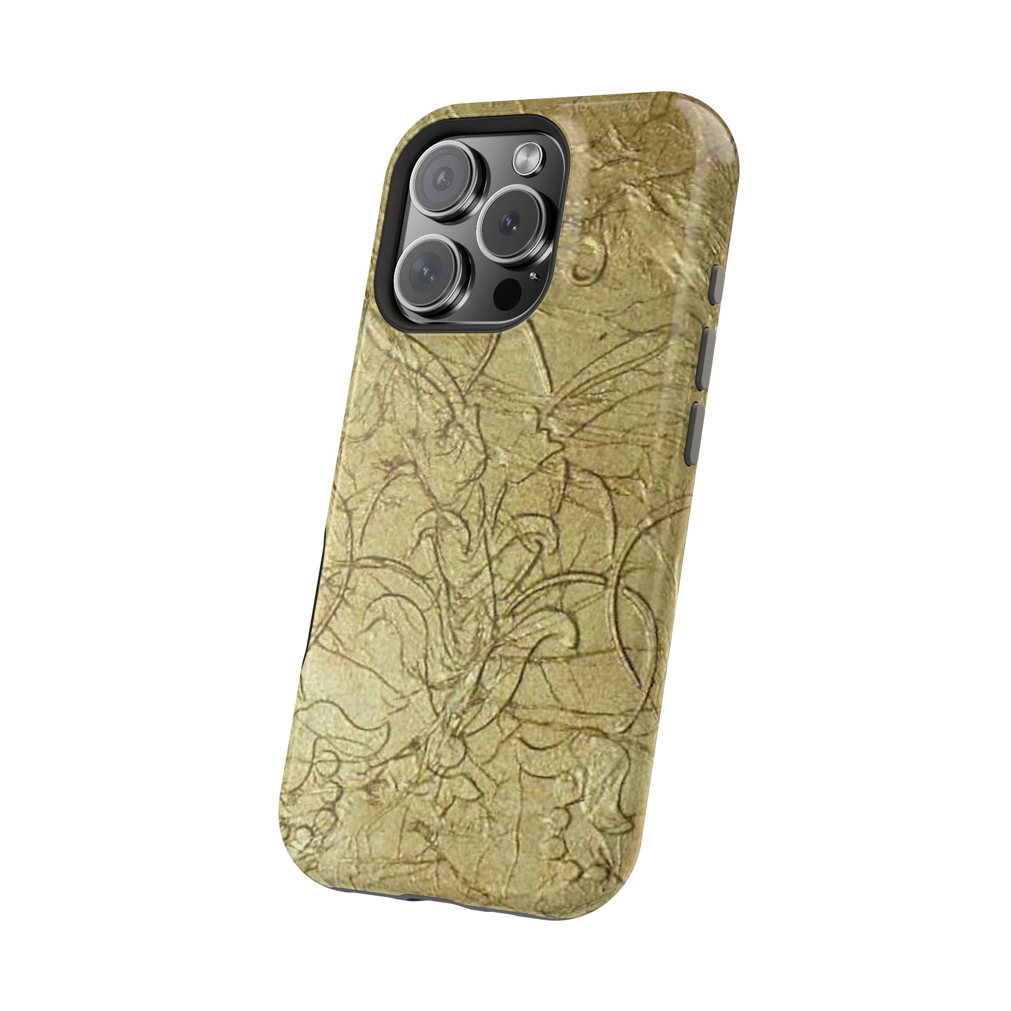Phone Case - Magnetic Impact in Antique Gold Scroll
