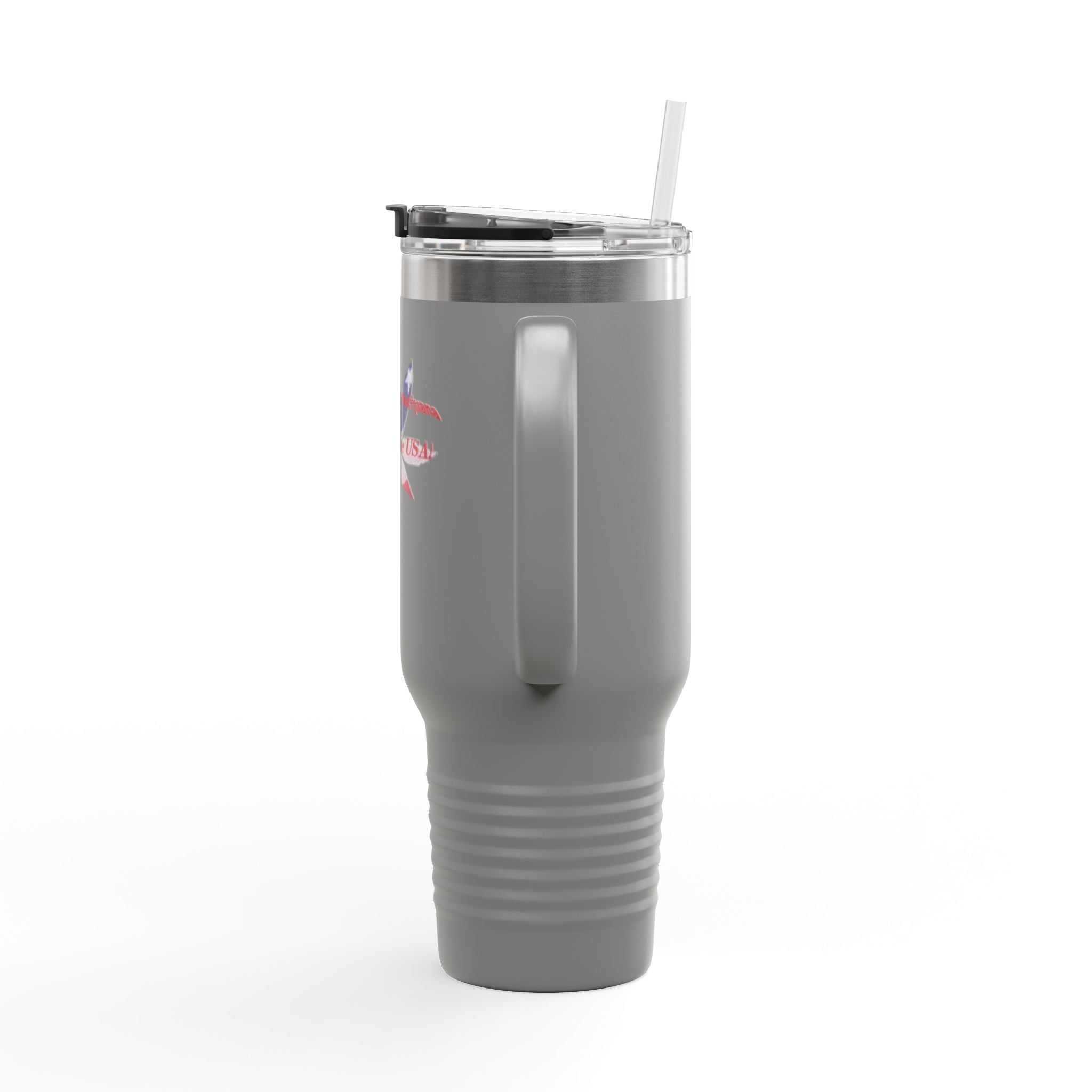 40oz Insulated Travel Mug — American Flag Cannabis Leaf Design
