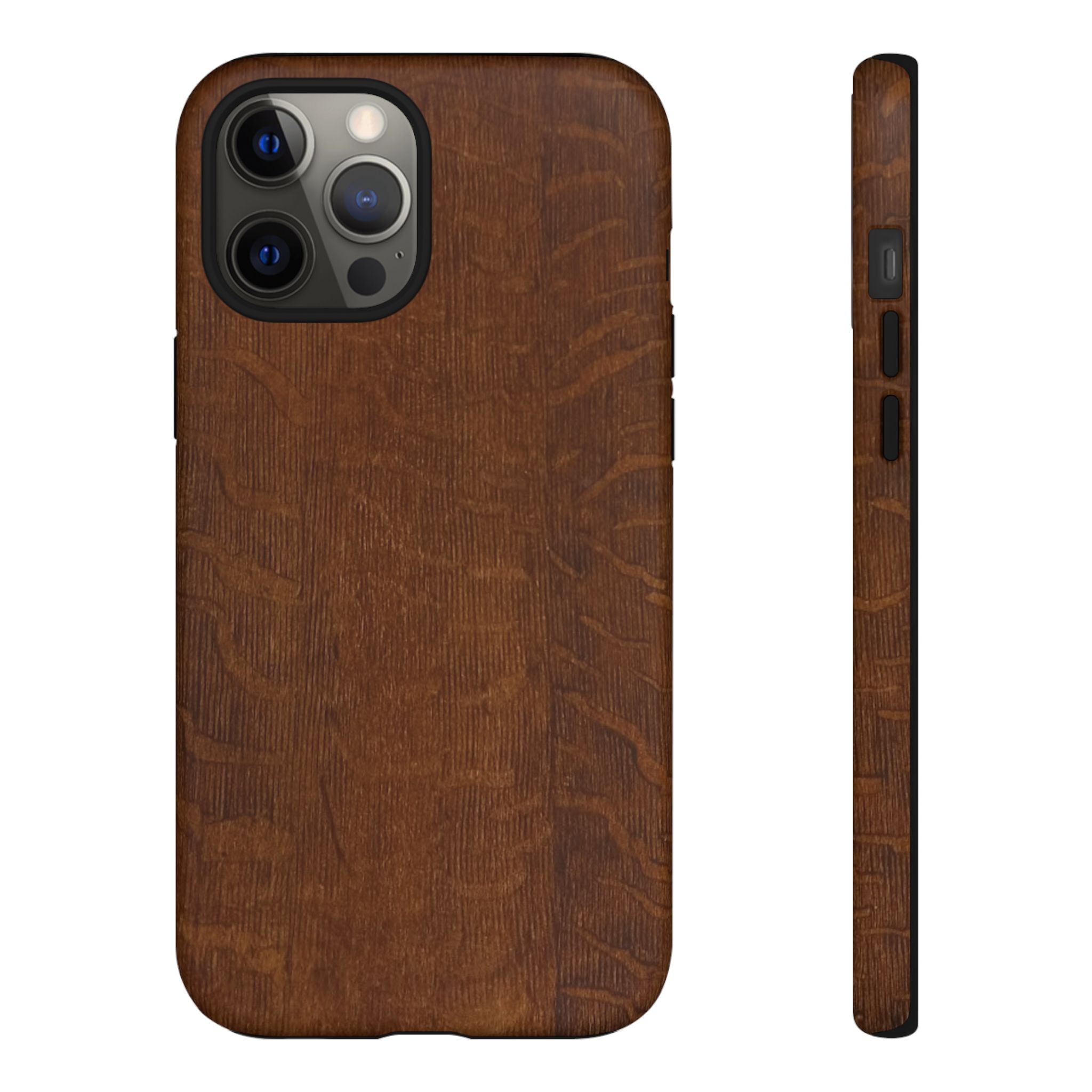 Phone case with 3D Wrap Unique Wood Grain Design - Tough and Durable in Glossy or Matte finish
