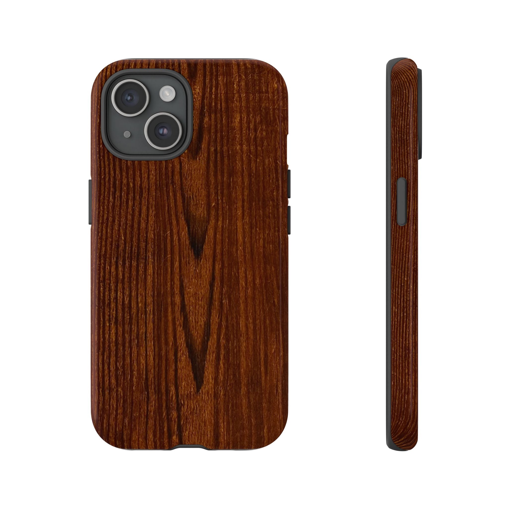 Phone Case in Fine Wood Grain Design with rustic, rugged good looks with toughness and durability for UV and impact resistance protection