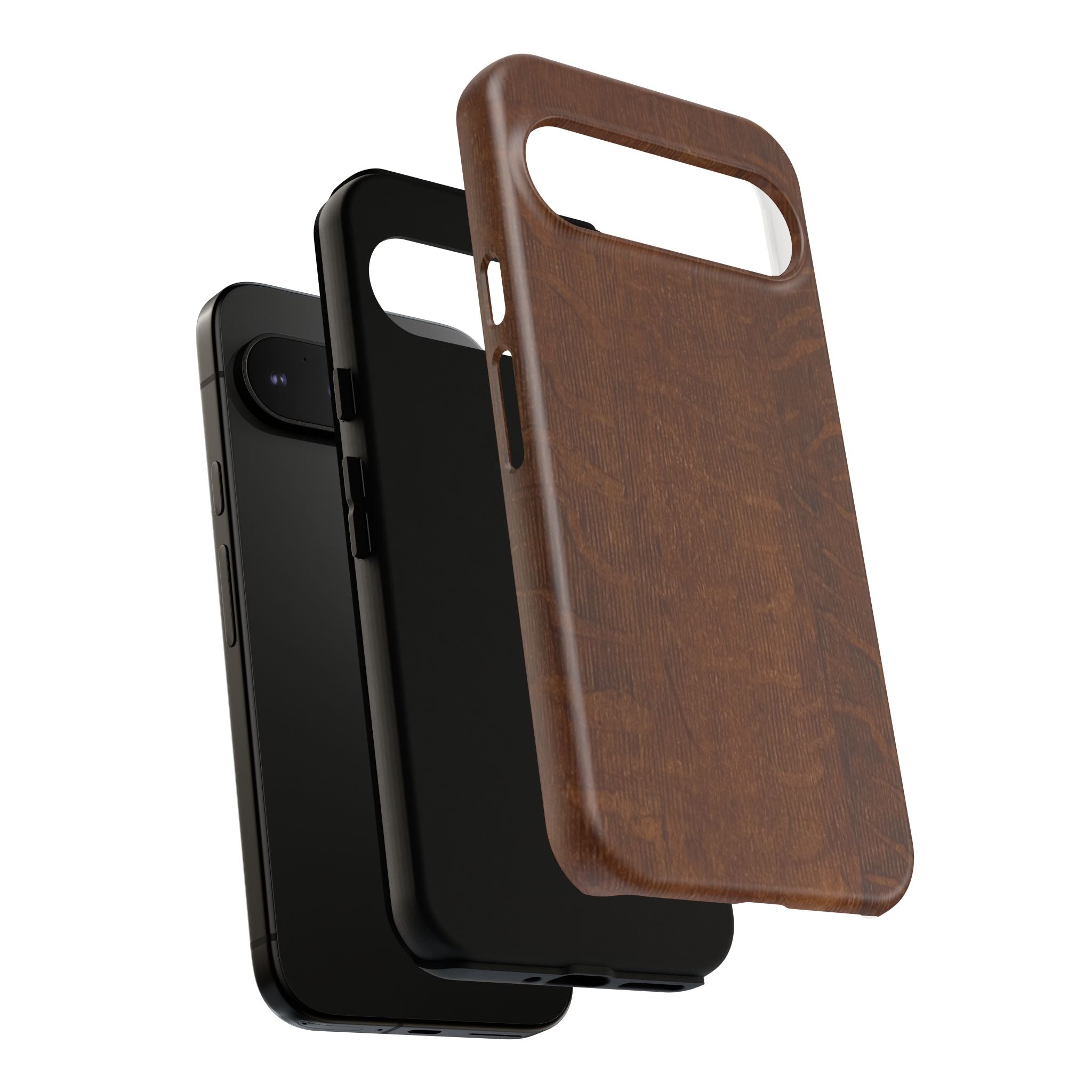 Phone case with 3D Wrap Unique Wood Grain Design - Tough and Durable in Glossy or Matte finish