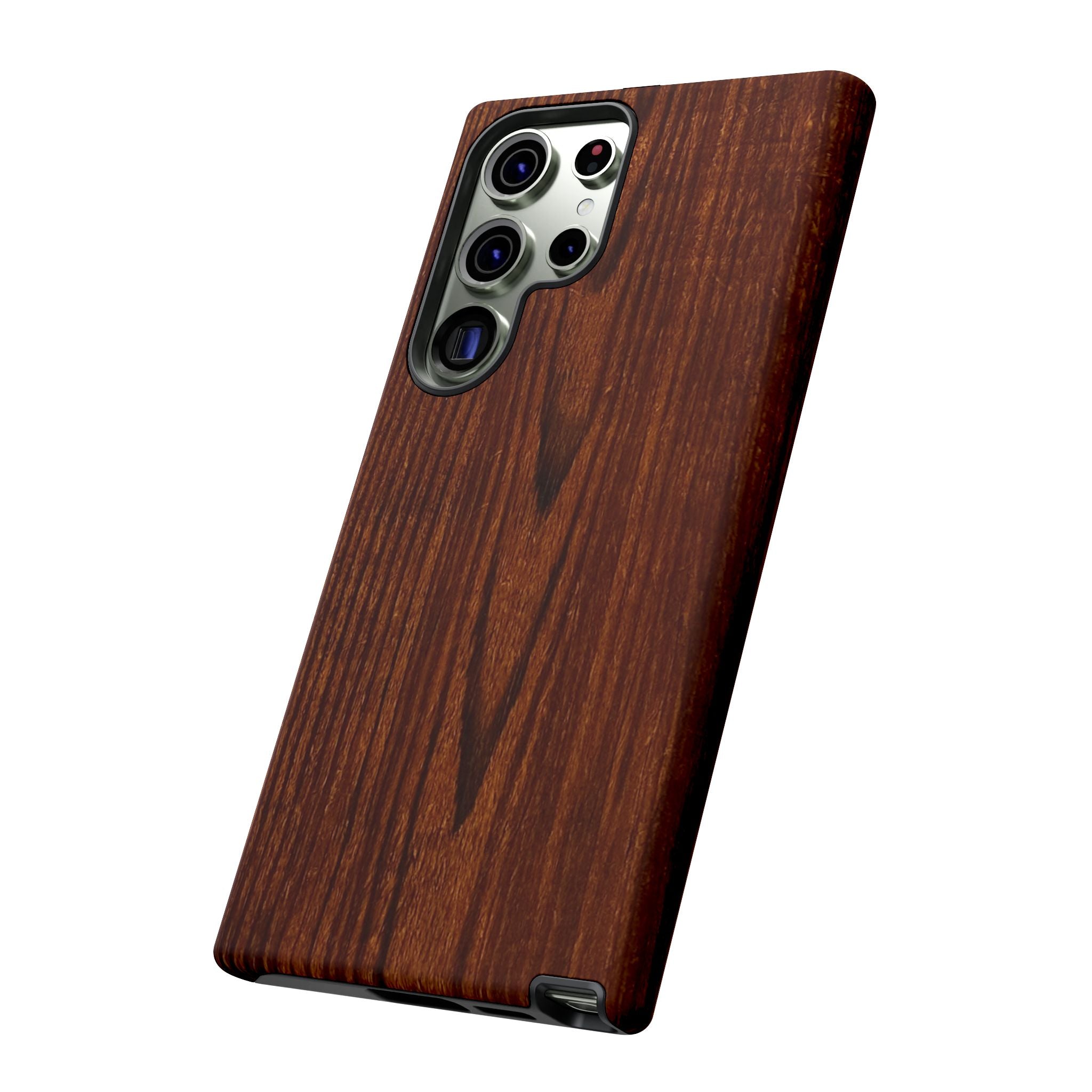 Phone Case in Fine Wood Grain Design with rustic, rugged good looks with toughness and durability for UV and impact resistance protection