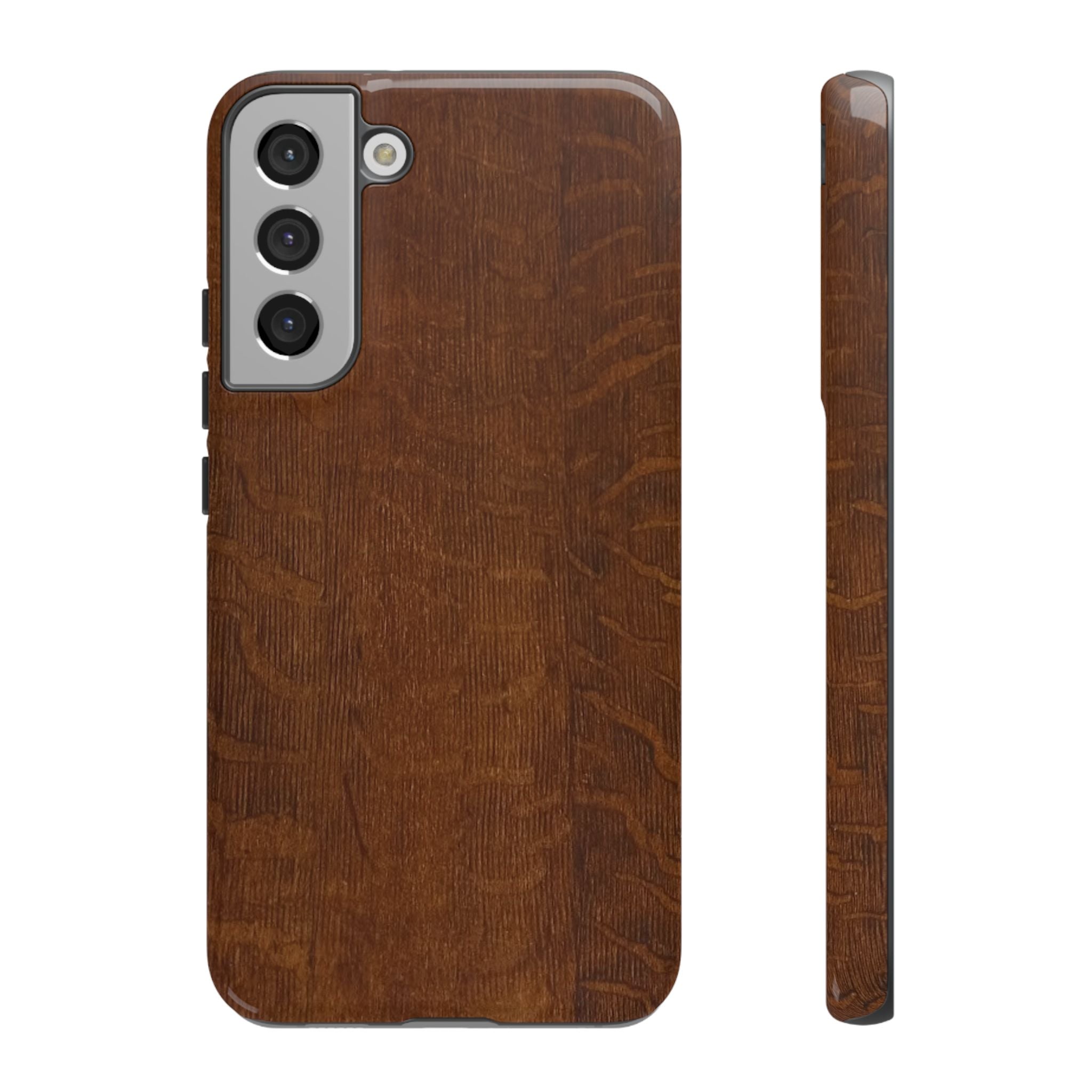 Phone case with 3D Wrap Unique Wood Grain Design - Tough and Durable in Glossy or Matte finish