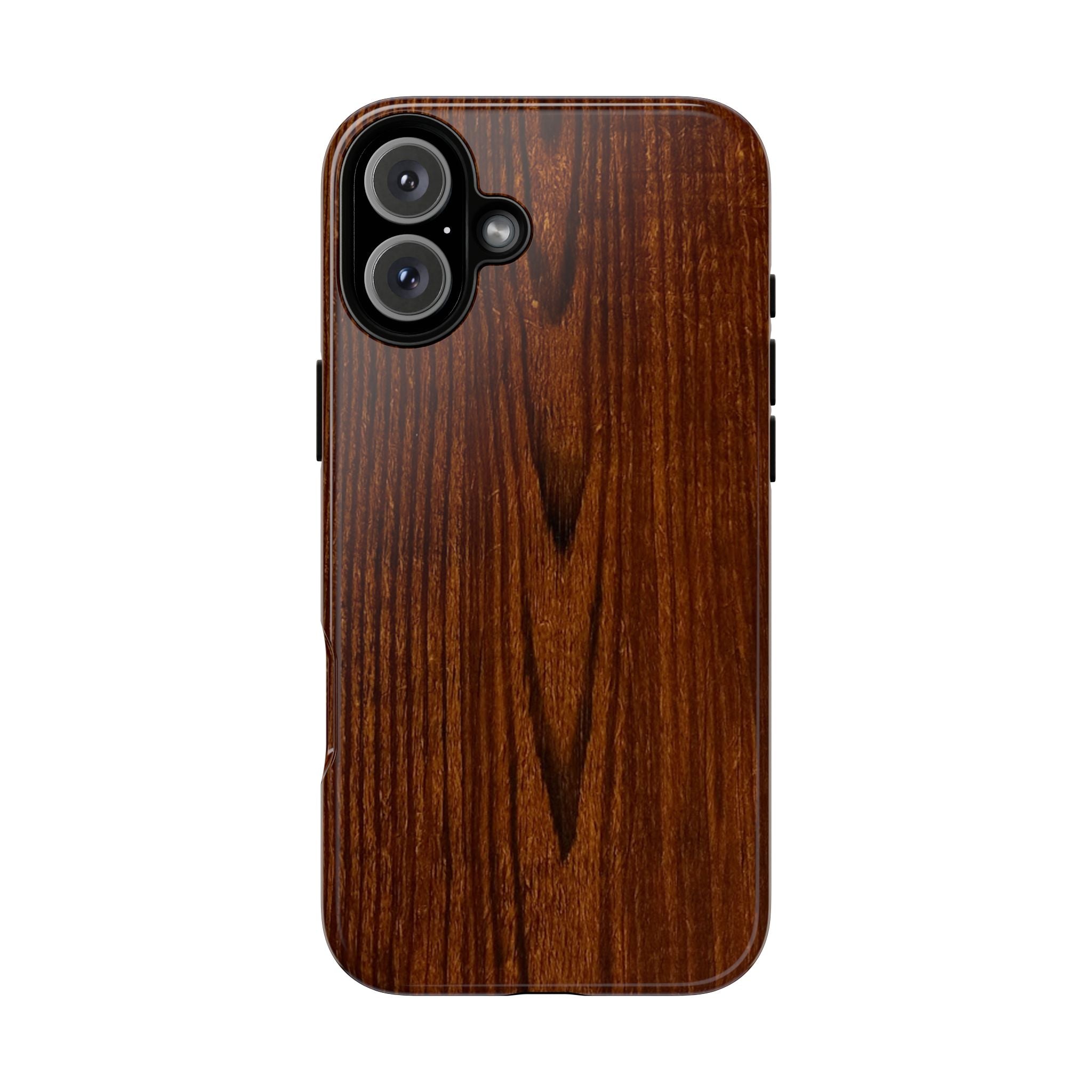 Phone Case in Fine Wood Grain Design with rustic, rugged good looks with toughness and durability for UV and impact resistance protection