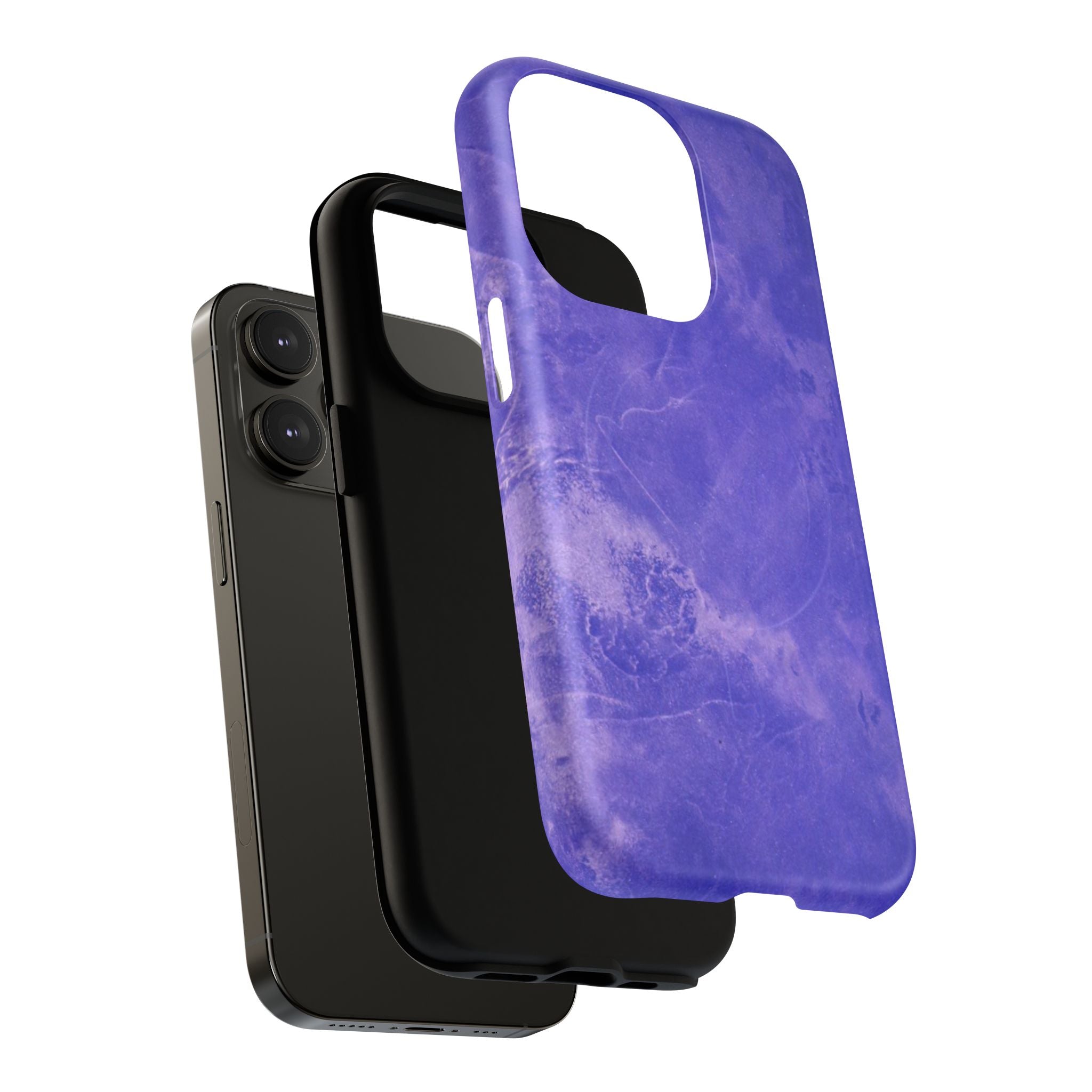 Magnetic iphone case in Blue abstract design with dual layers for toughness and compatible with MagSafe Accessories
