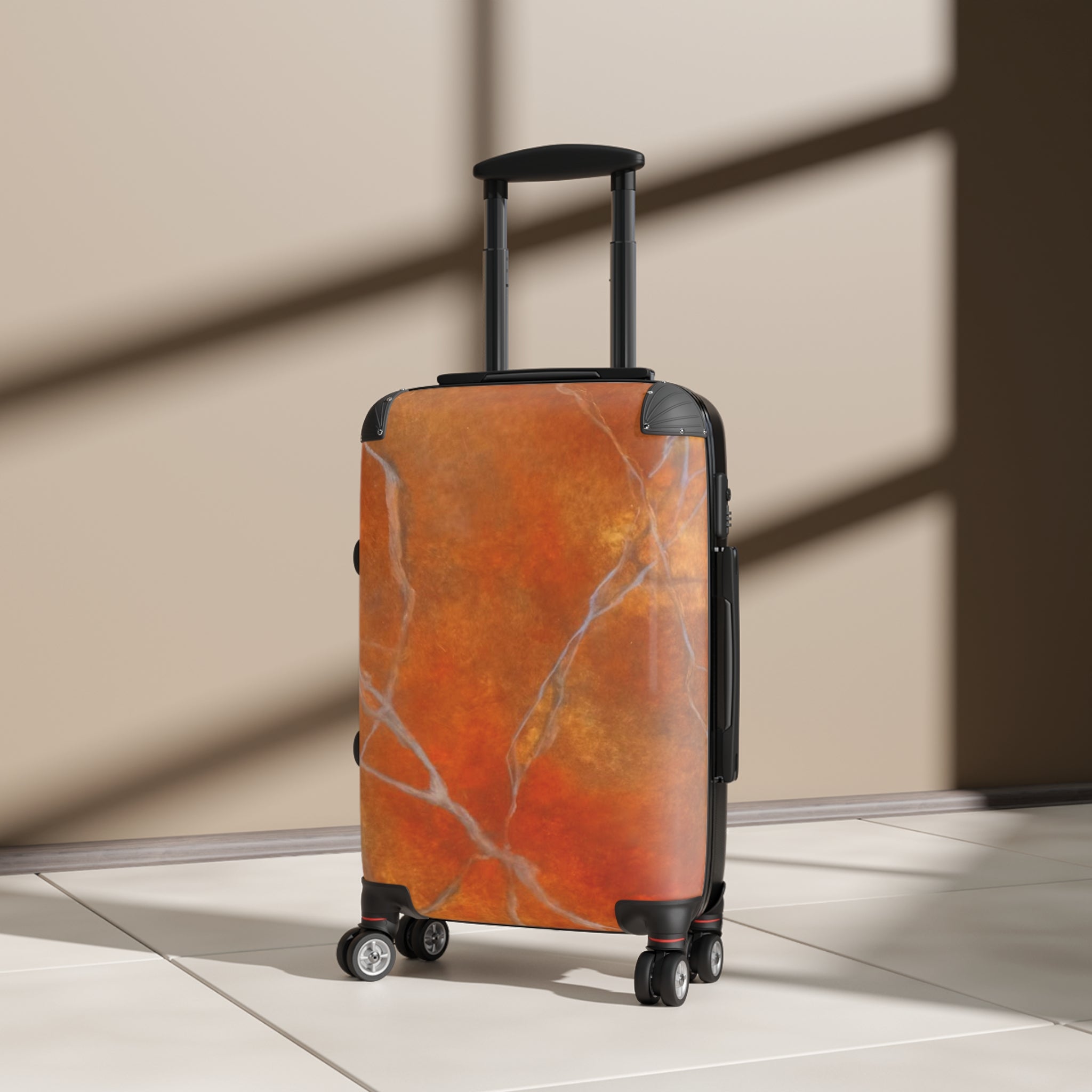 Suitcase - Stunning Red/Orange Marble Design