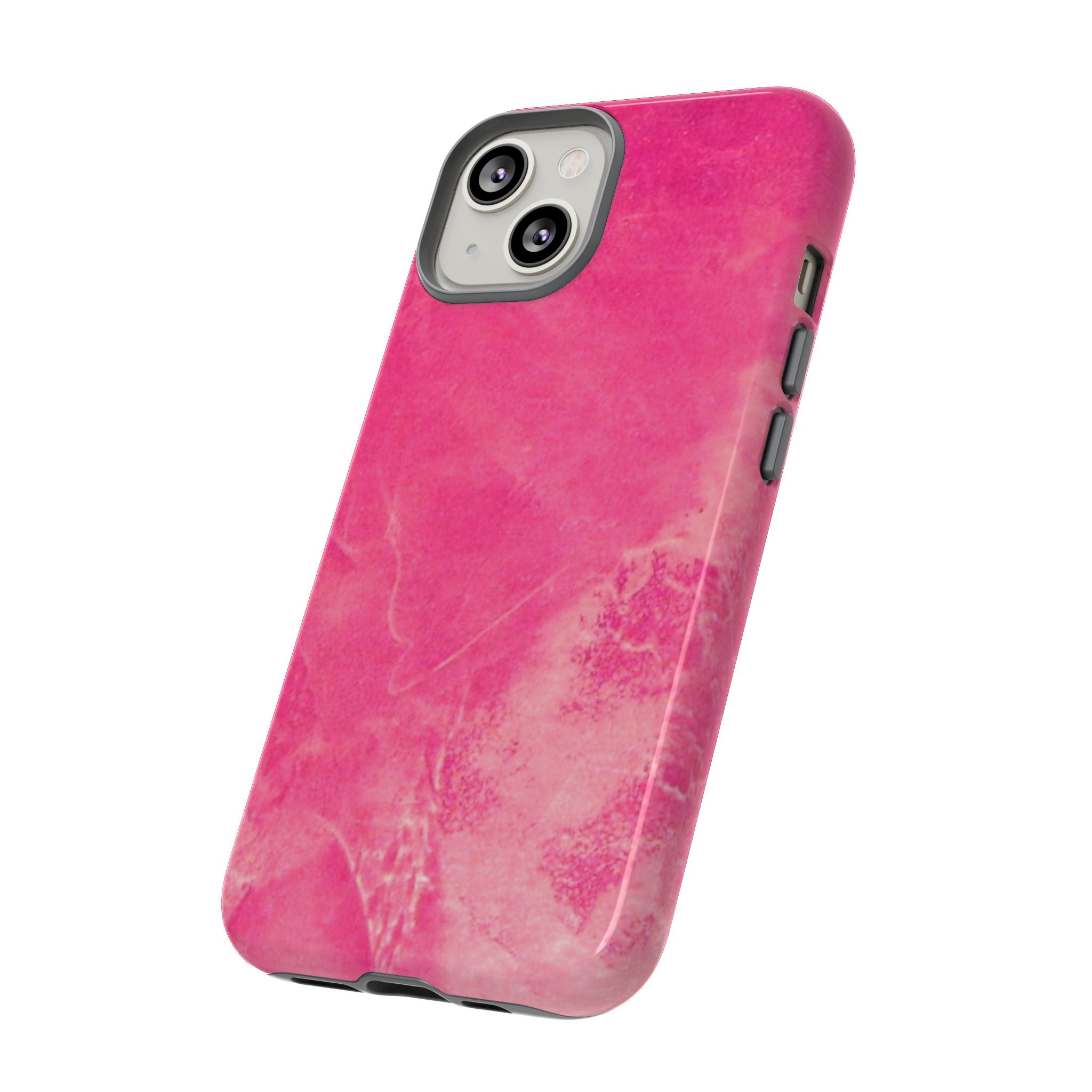 phone case in glossy or matte Hot Pink Marble Design with UV and impact resistance protection