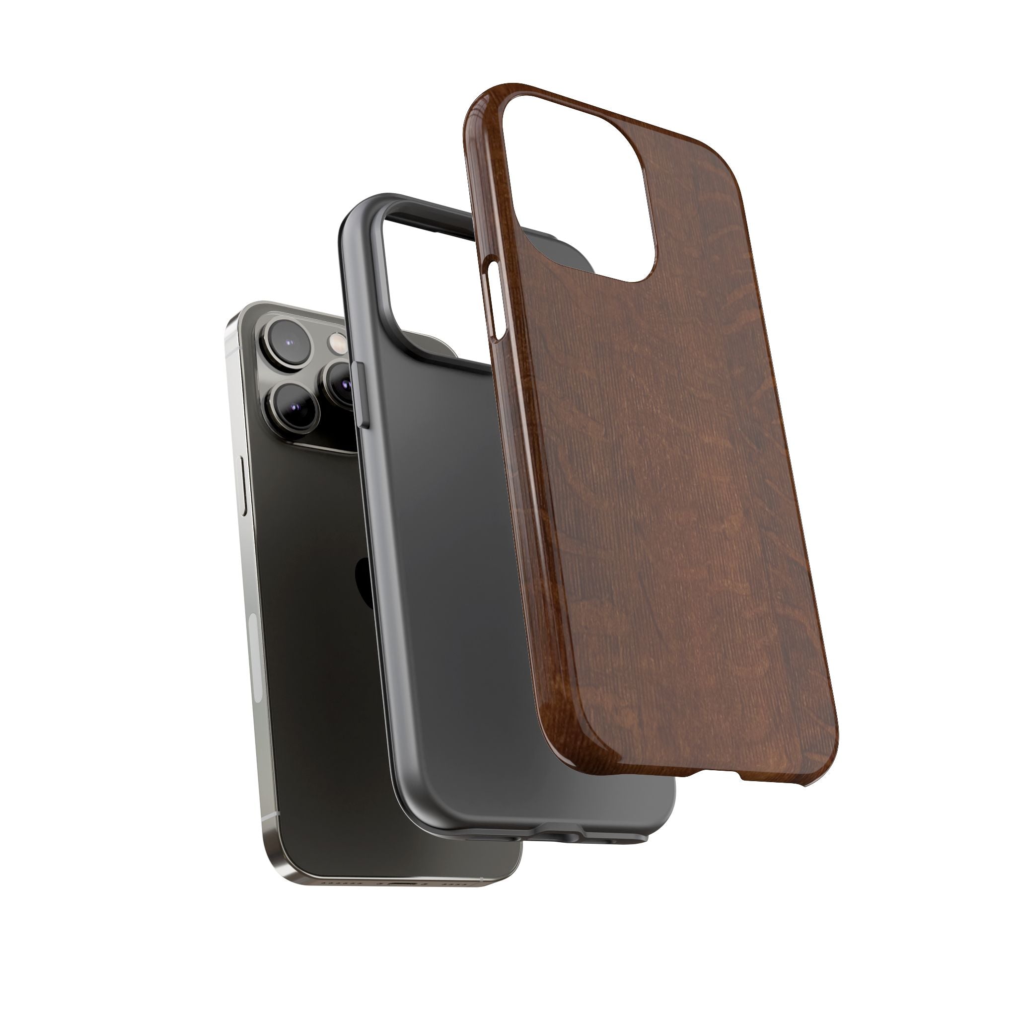 Phone case with 3D Wrap Unique Wood Grain Design - Tough and Durable in Glossy or Matte finish
