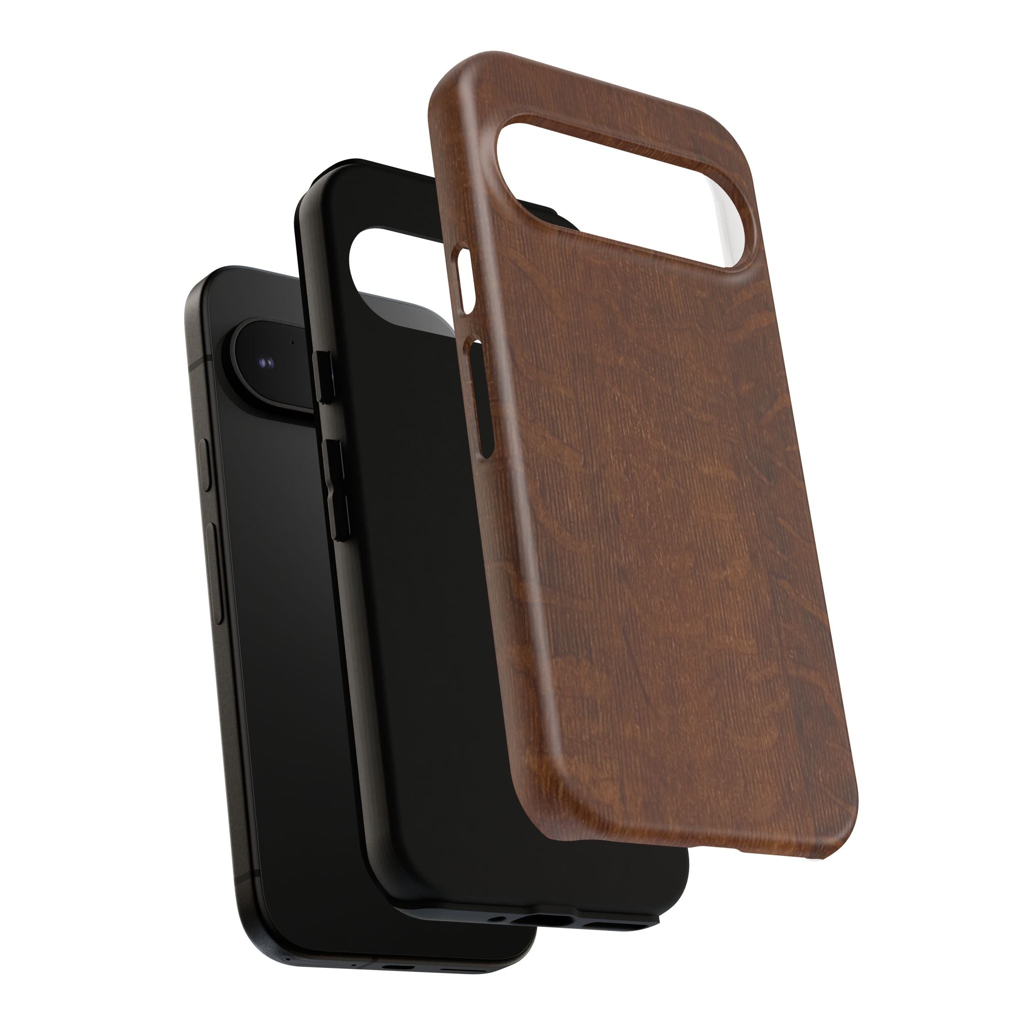 Phone case with 3D Wrap Unique Wood Grain Design - Tough and Durable in Glossy or Matte finish