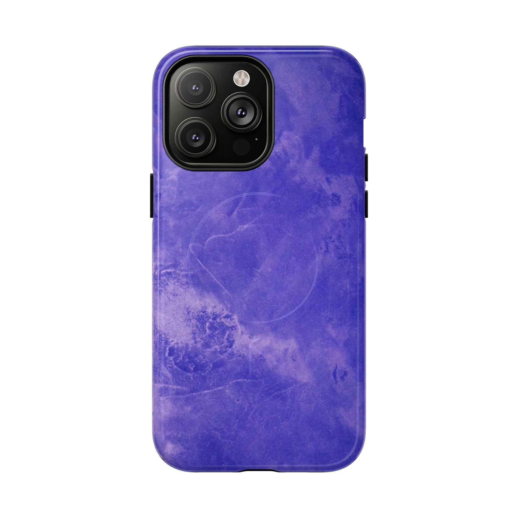Magnetic iphone case in Blue abstract design with dual layers for toughness and compatible with MagSafe Accessories