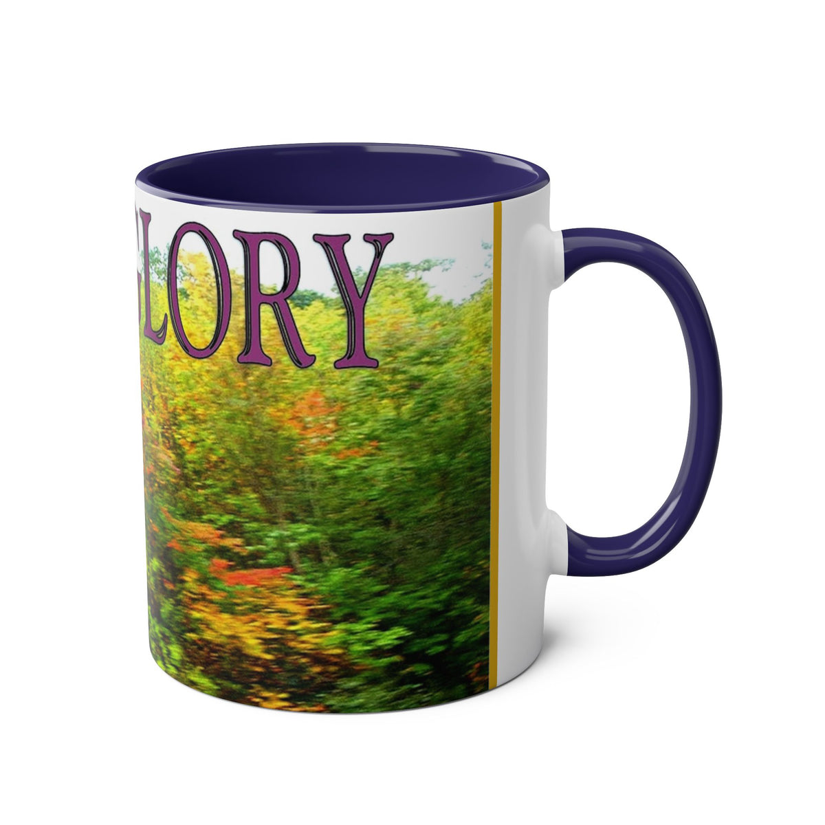 Autumn Vibes Two-Tone Coffee Mug with Vibrant Fall Colors, 11oz
