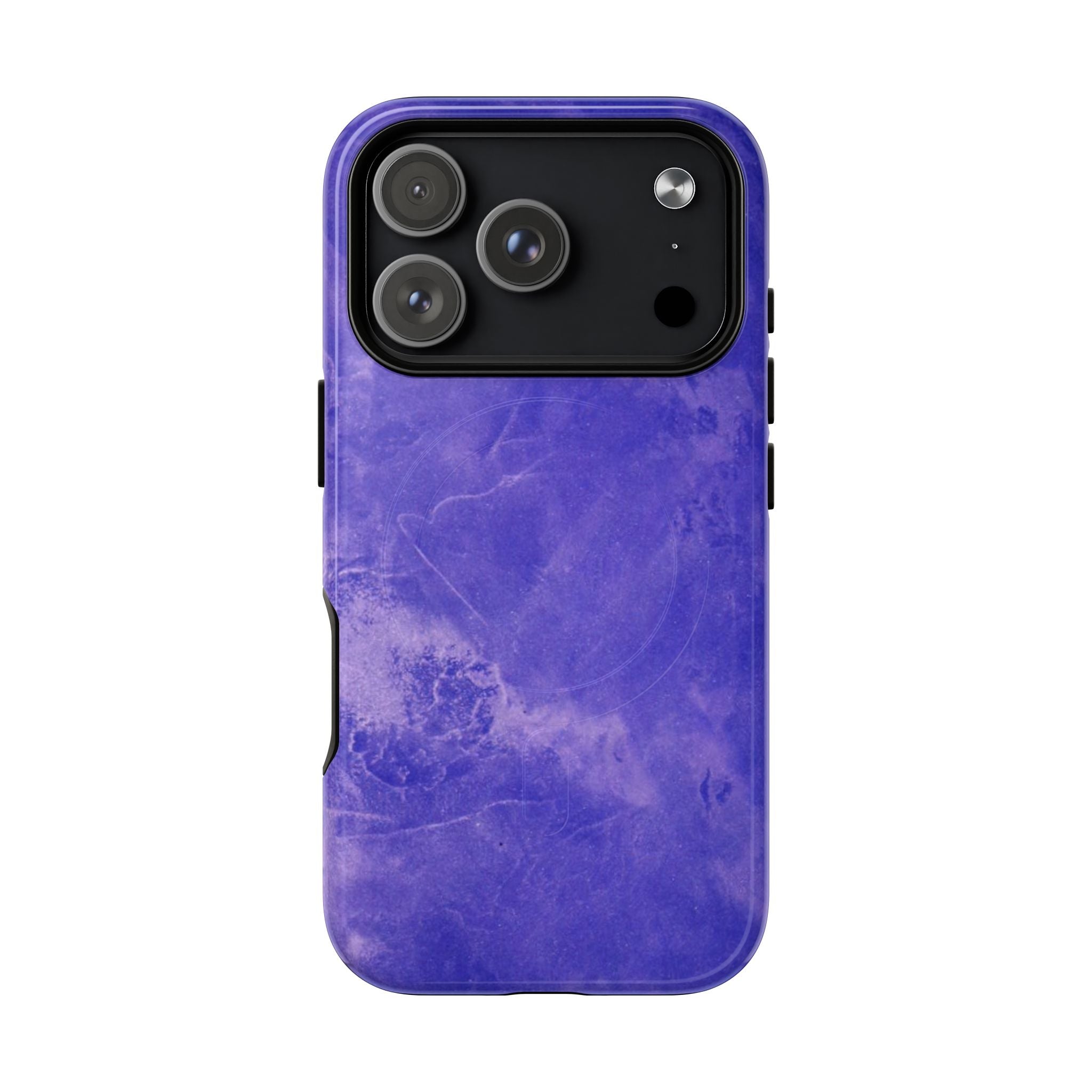 Magnetic iphone case in Blue abstract design with dual layers for toughness and compatible with MagSafe Accessories