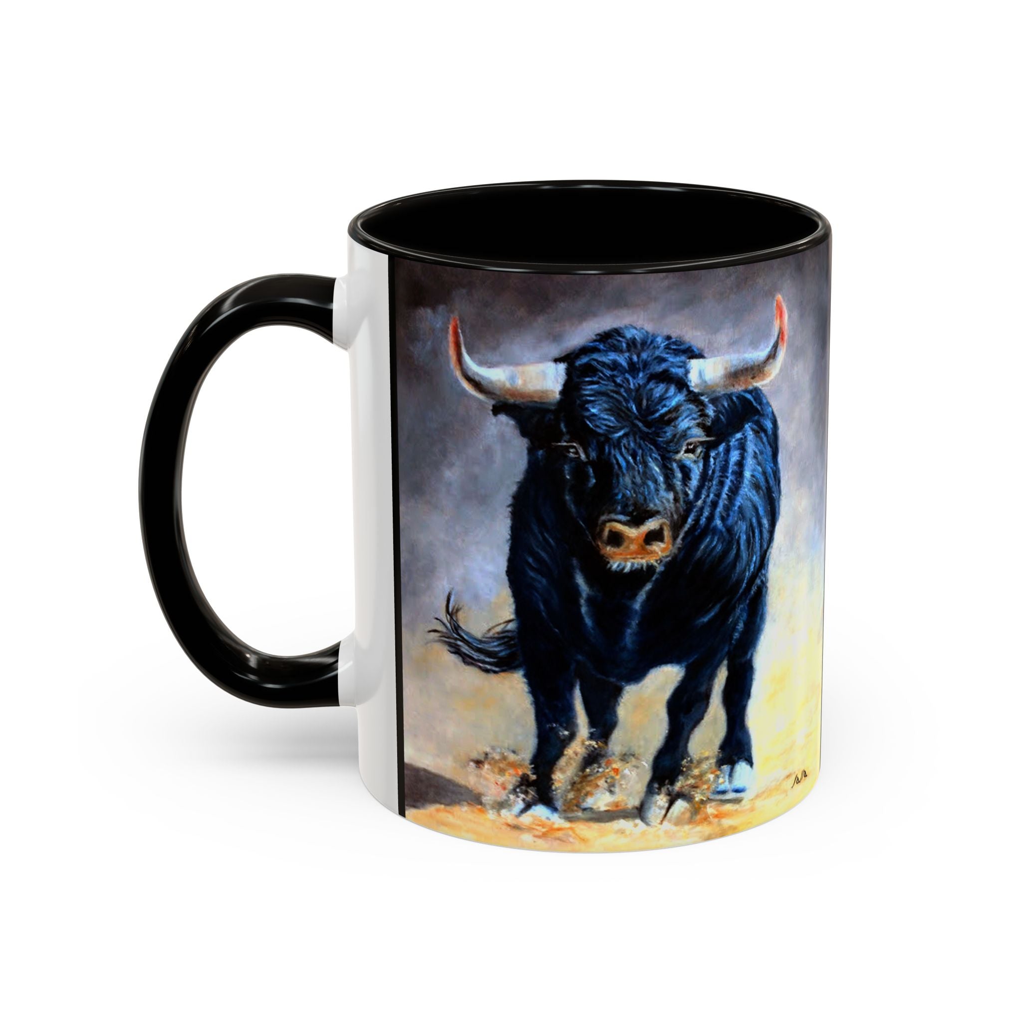 Mugs - premium ceramic 11oz. & 15oz. - artist painted Charging Bull