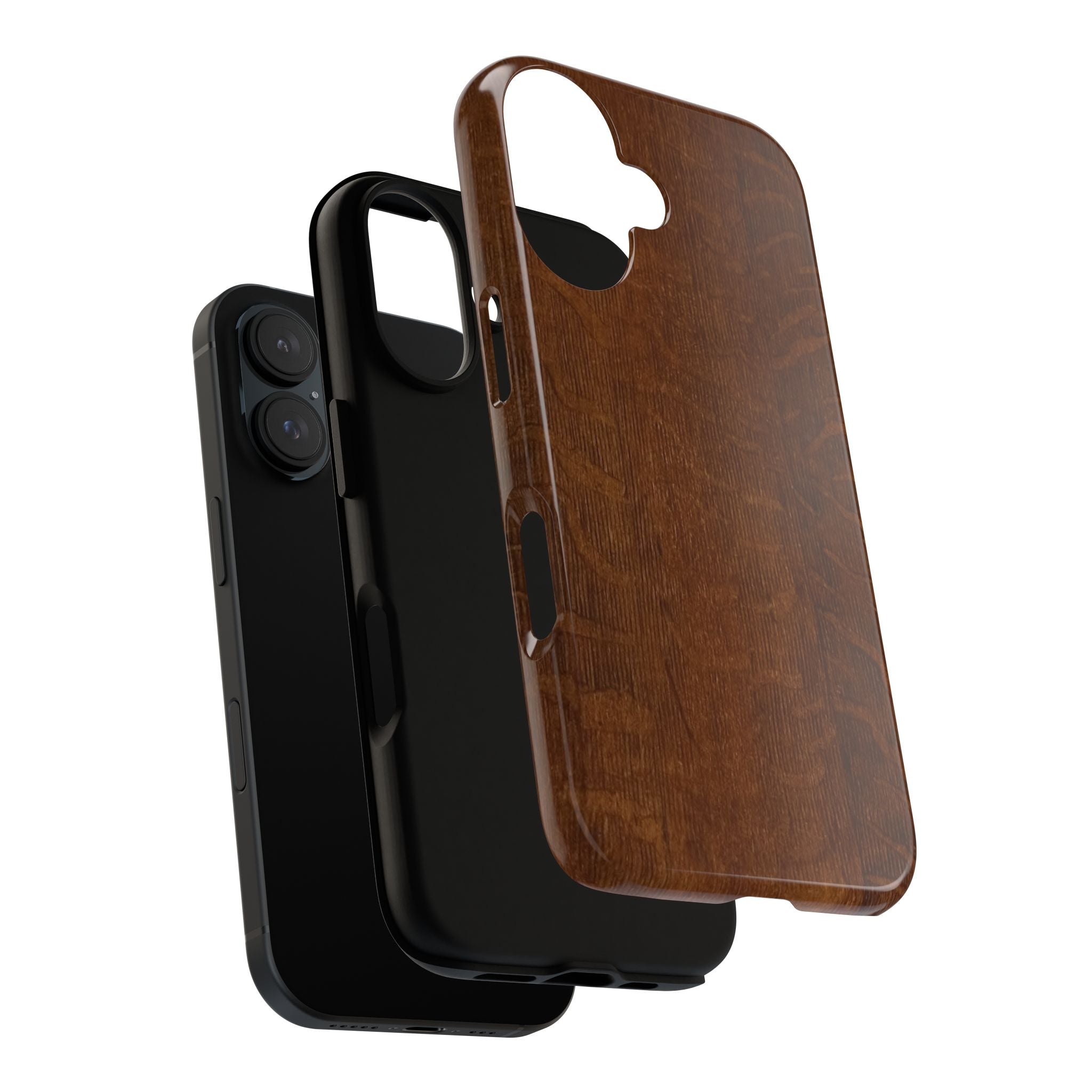 Phone case with 3D Wrap Unique Wood Grain Design - Tough and Durable in Glossy or Matte finish