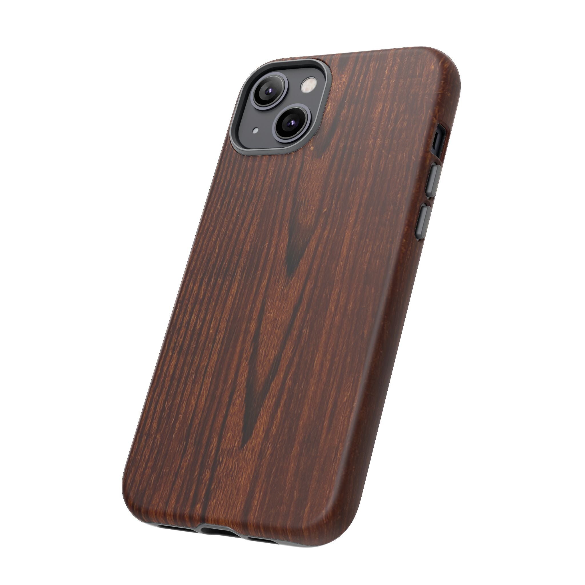 Phone Case in Fine Wood Grain Design with rustic, rugged good looks with toughness and durability for UV and impact resistance protection