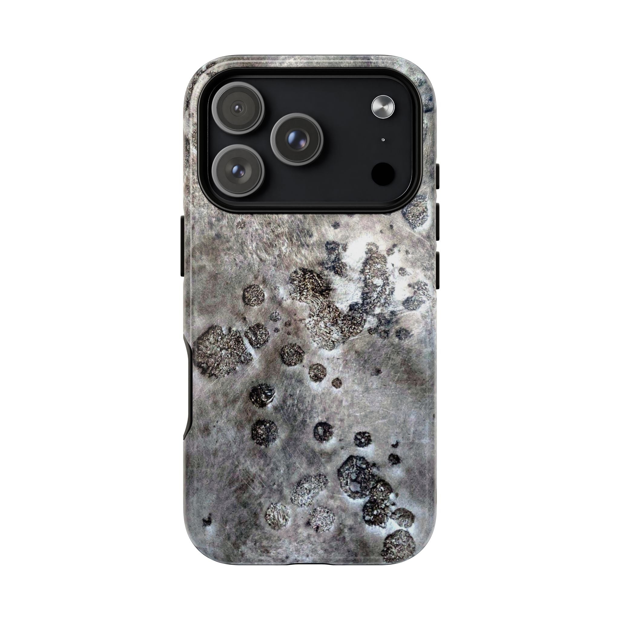 Magnetic iphone case with a Lunar Moon Rock Design is as tough as it looks with 2 layer shell compatible with MagSafe Accessories