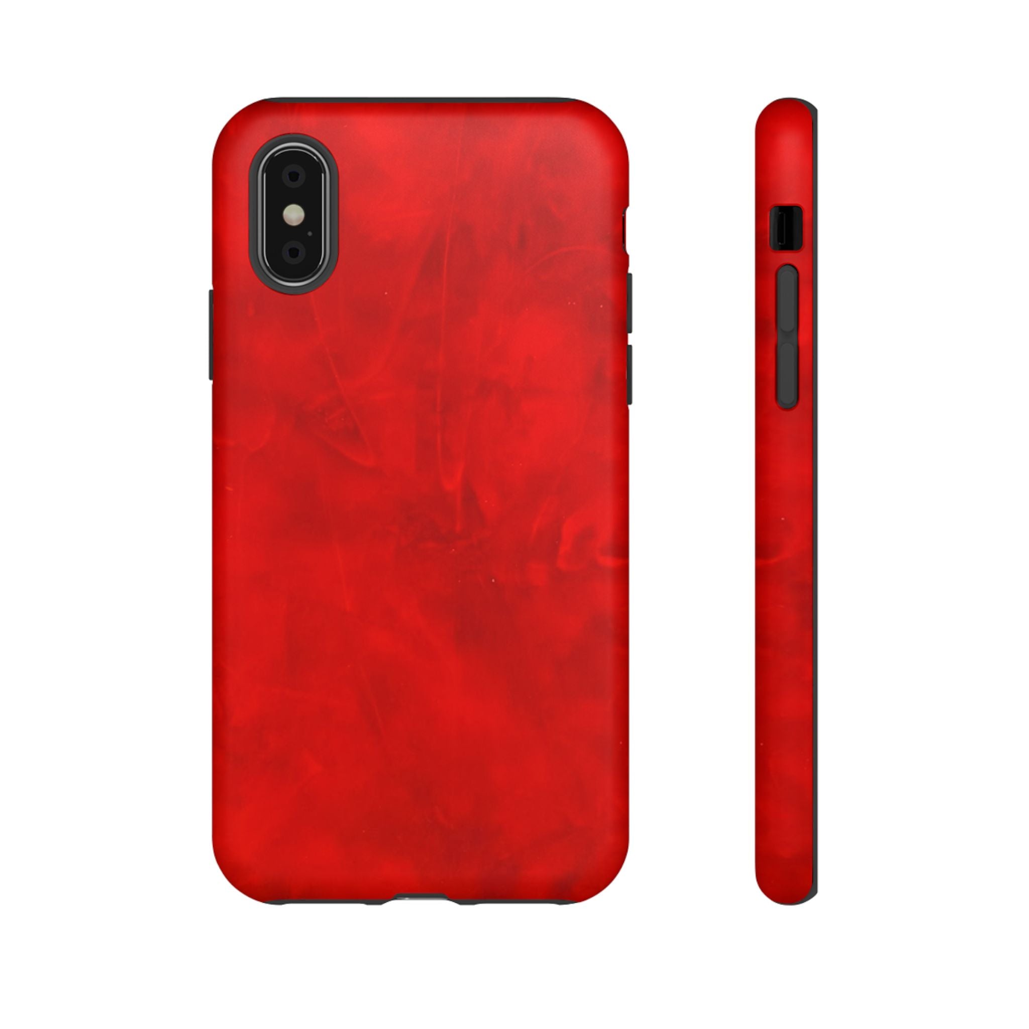 Phone Case in Hot Red Leather-like Design with Dual Layer for Shock Impact and UV Protection