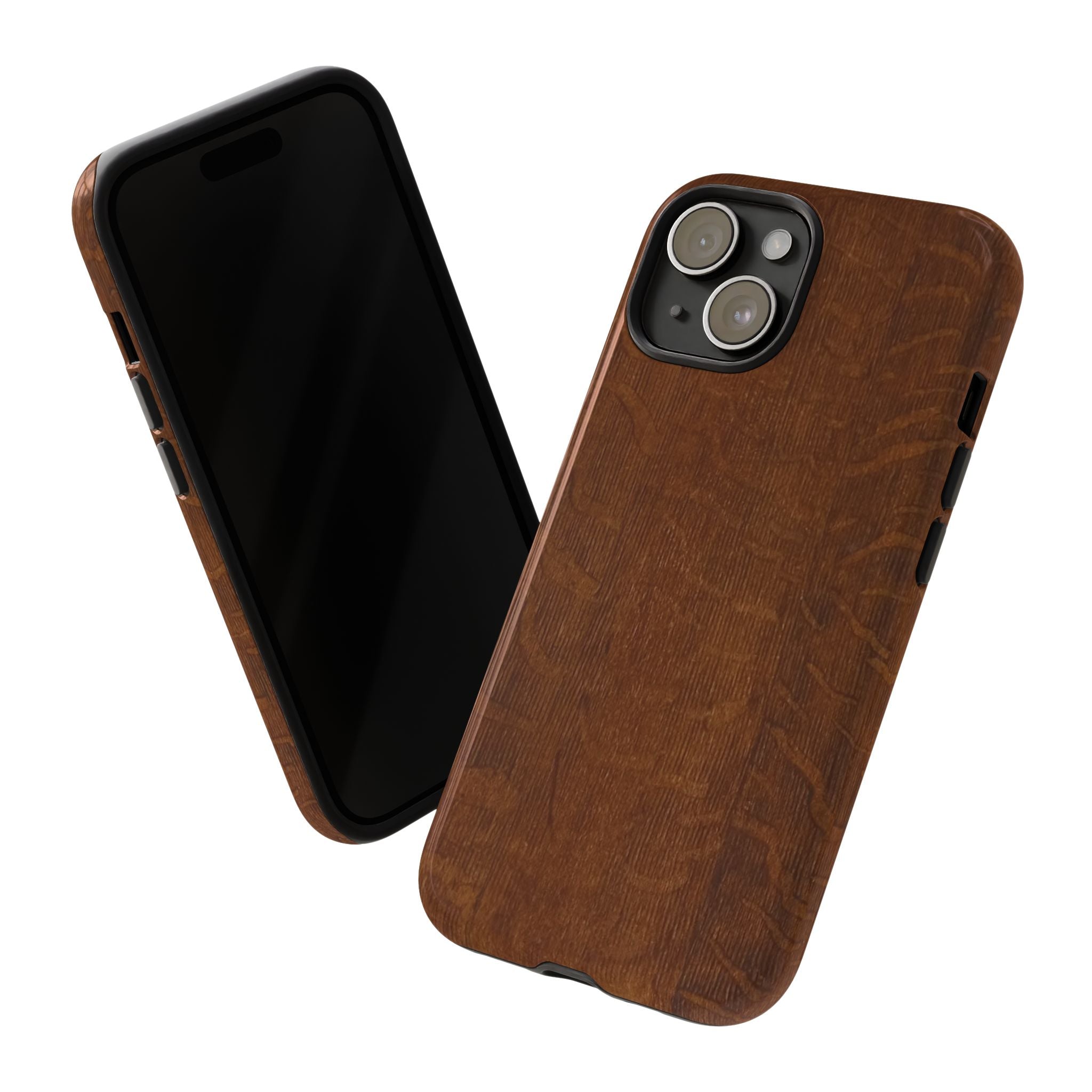 Phone case with 3D Wrap Unique Wood Grain Design - Tough and Durable in Glossy or Matte finish