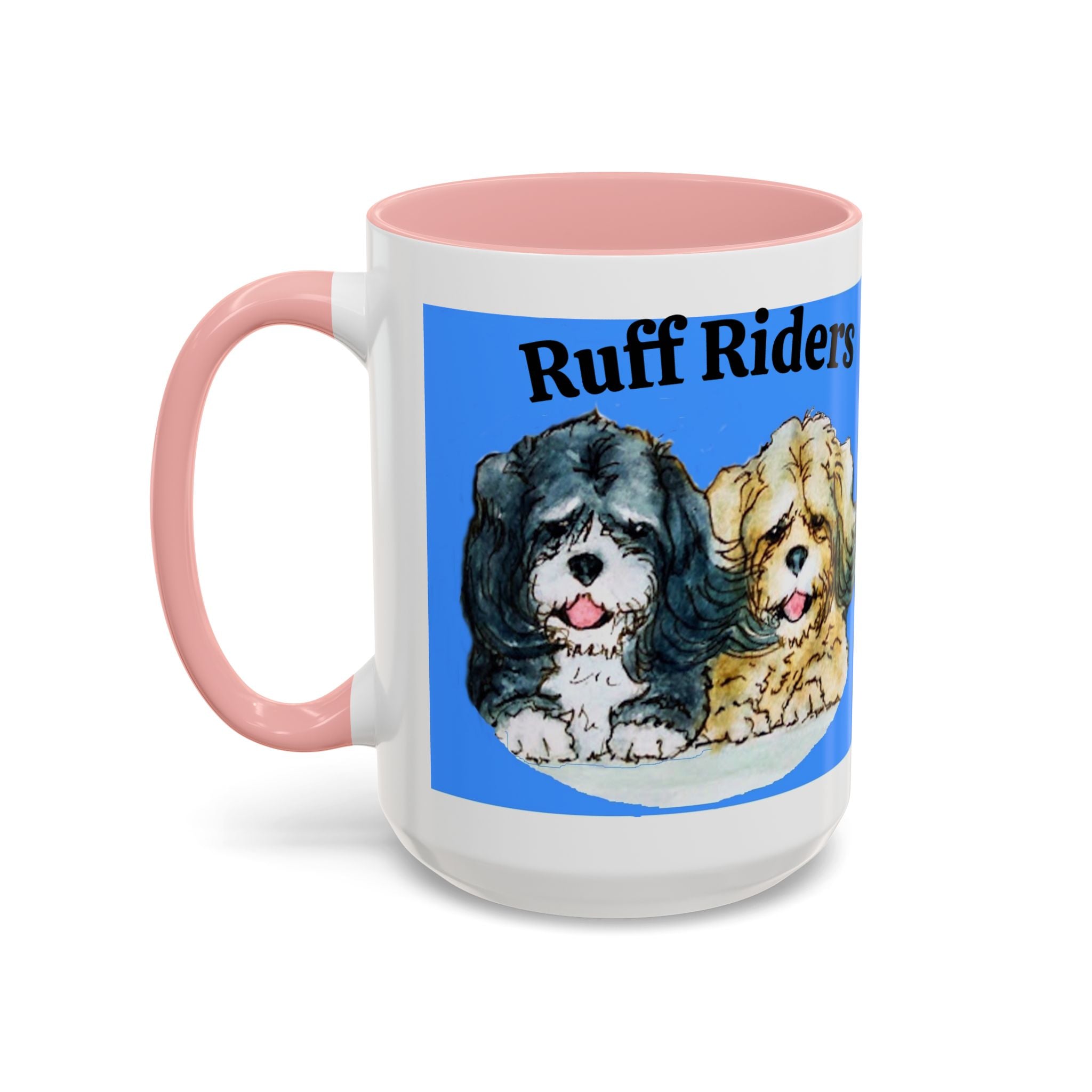 Ruff Riders Dog Mug — Cute Dog Car Riding Duo Accent Mug (11/15oz)