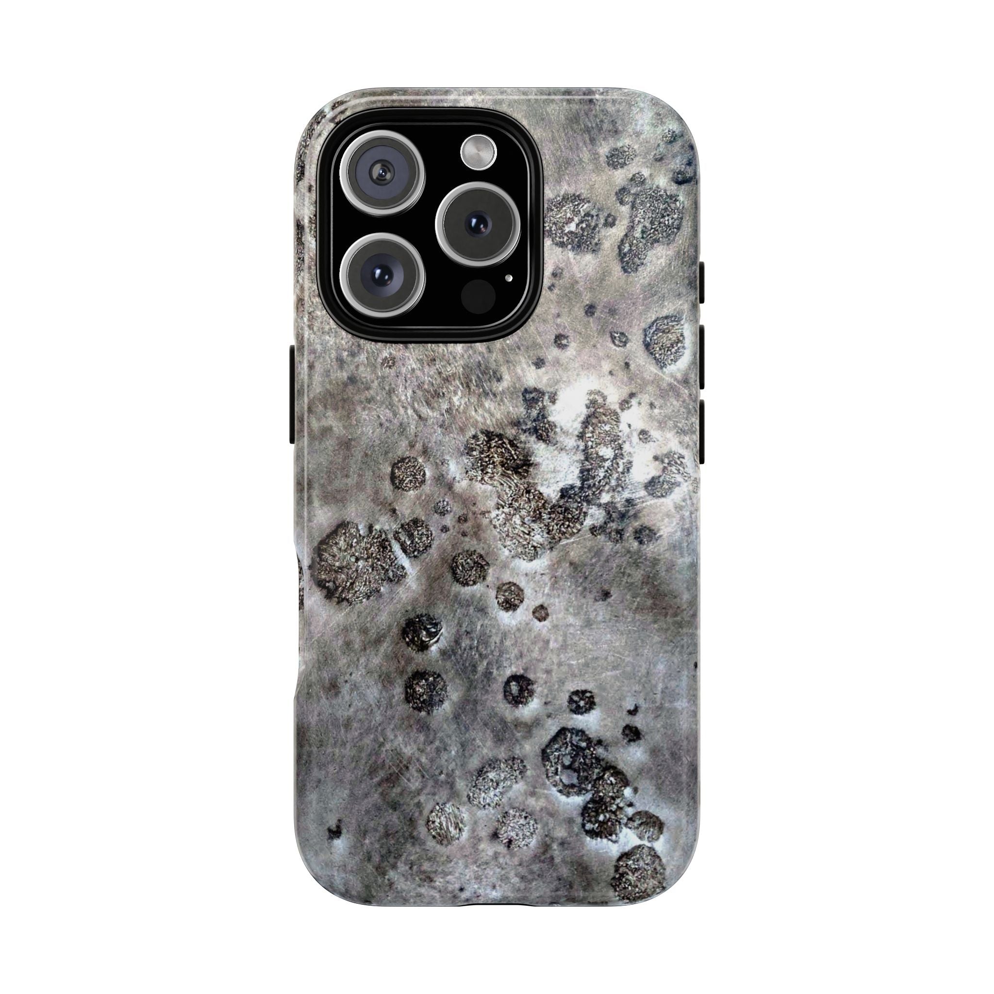 Magnetic iphone case with a Lunar Moon Rock Design is as tough as it looks with 2 layer shell compatible with MagSafe Accessories