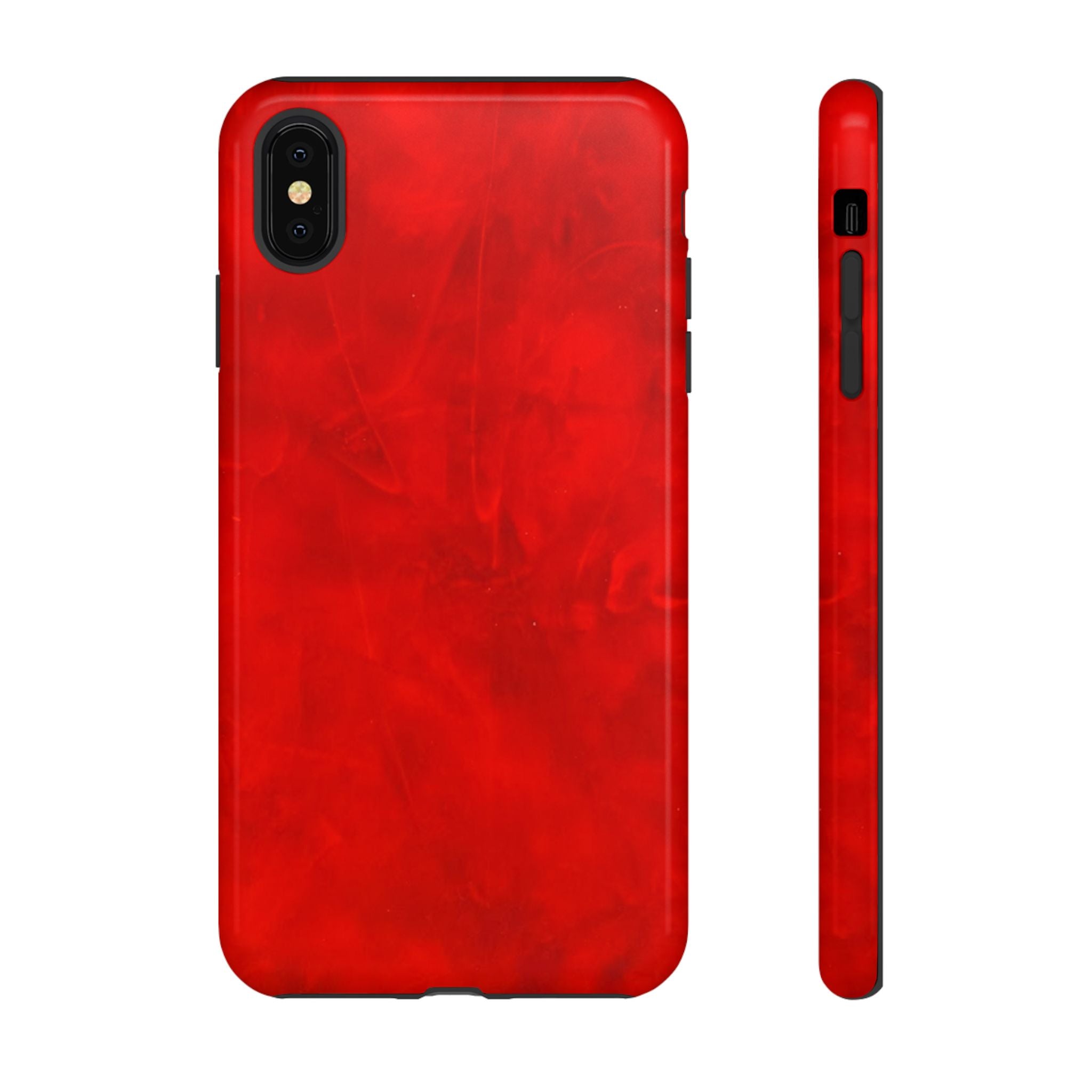 Phone Case in Hot Red Leather-like Design with Dual Layer for Shock Impact and UV Protection