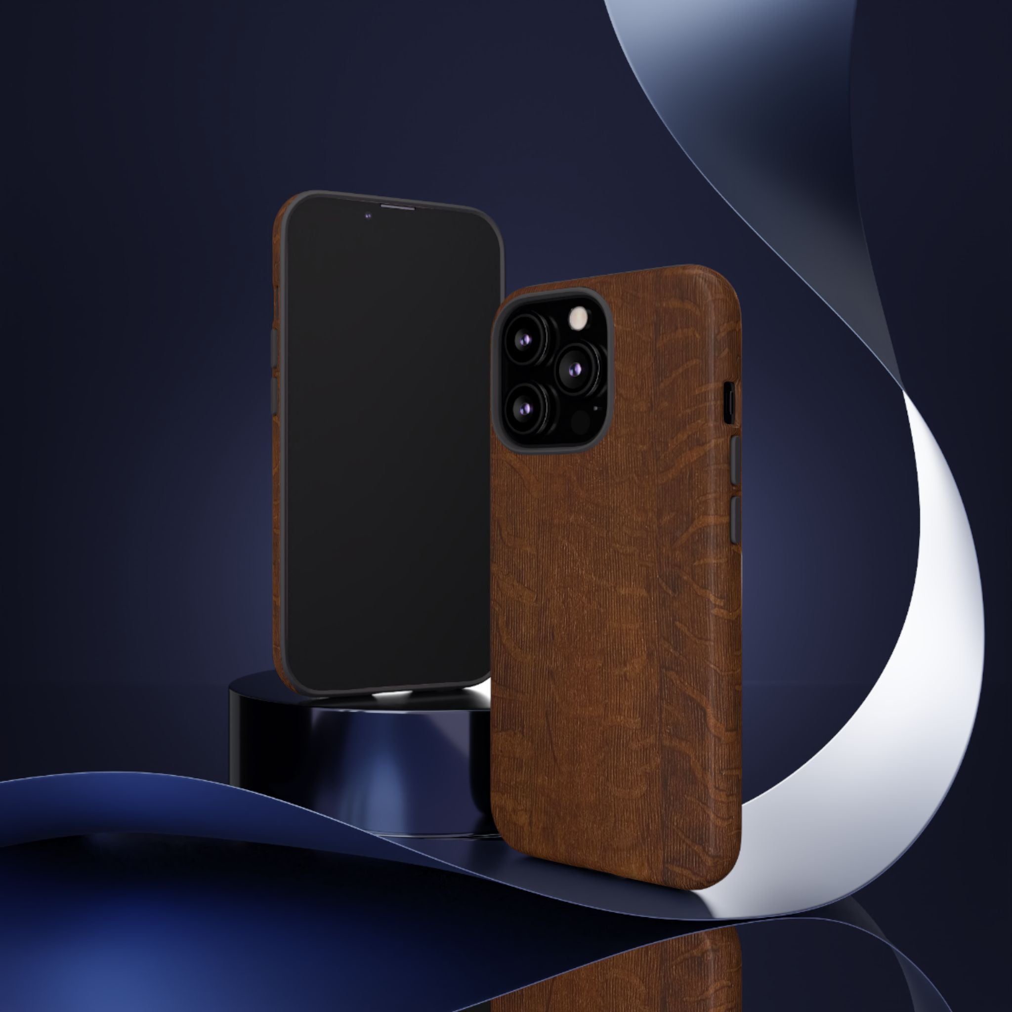 Phone case with 3D Wrap Unique Wood Grain Design - Tough and Durable in Glossy or Matte finish