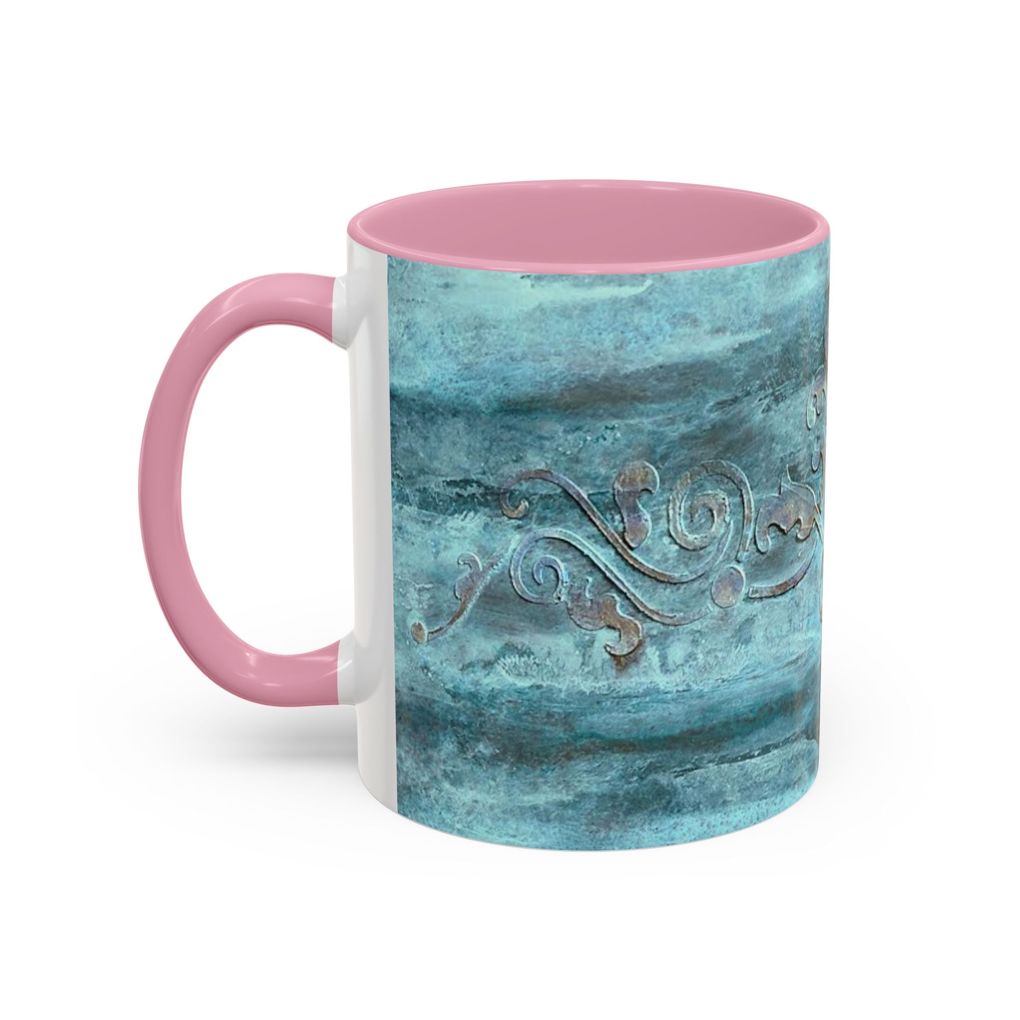 Mugs - Artistically painted with scrolled design 15oz & 11oz by Studio Blitz