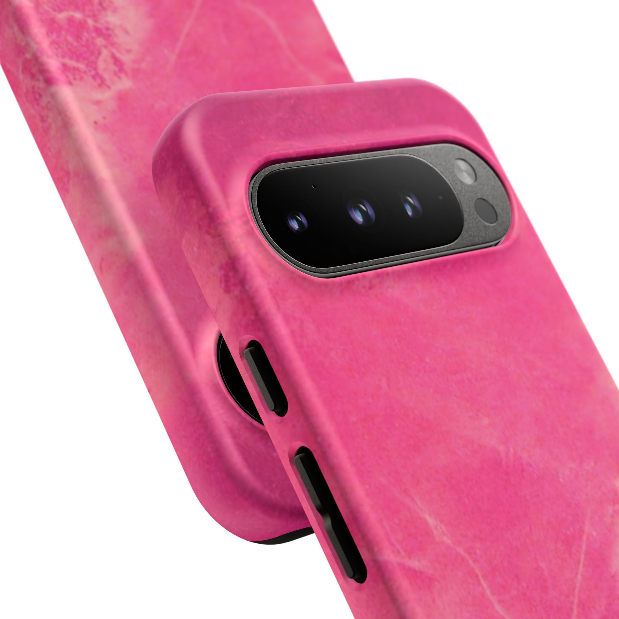 phone case in glossy or matte Hot Pink Marble Design with UV and impact resistance protection
