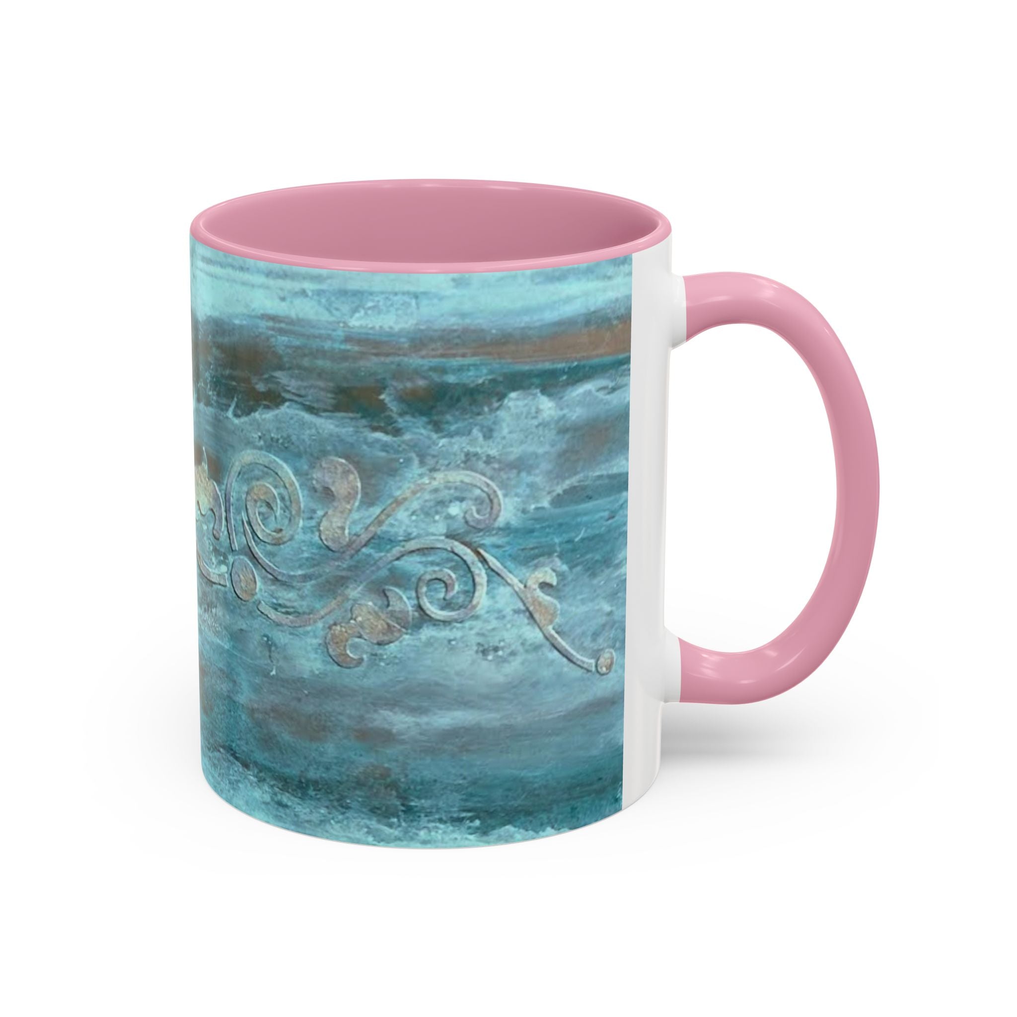 Mugs - Artistically painted with scrolled design 15oz & 11oz by Studio Blitz