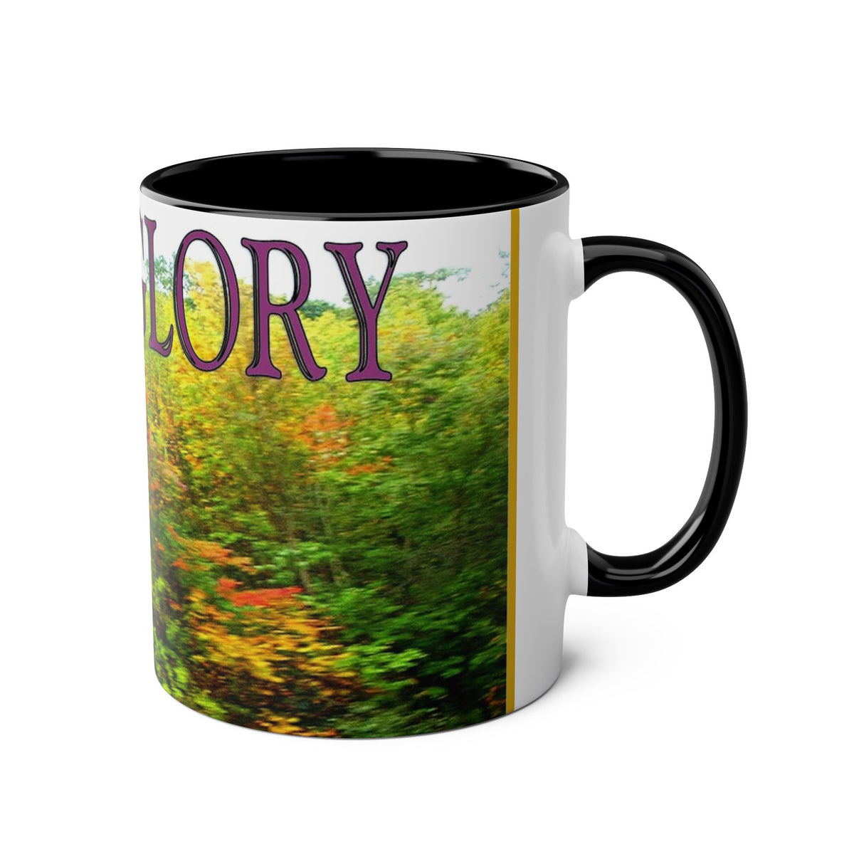 Autumn Vibes Two-Tone Coffee Mug with Vibrant Fall Colors, 11oz