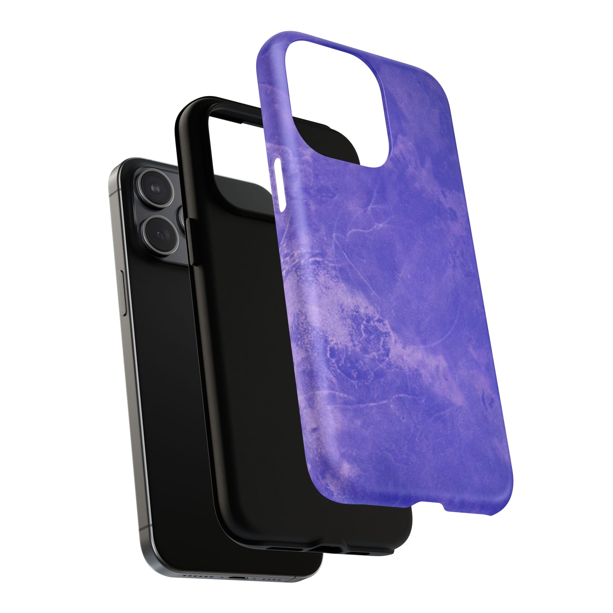 Magnetic iphone case in Blue abstract design with dual layers for toughness and compatible with MagSafe Accessories