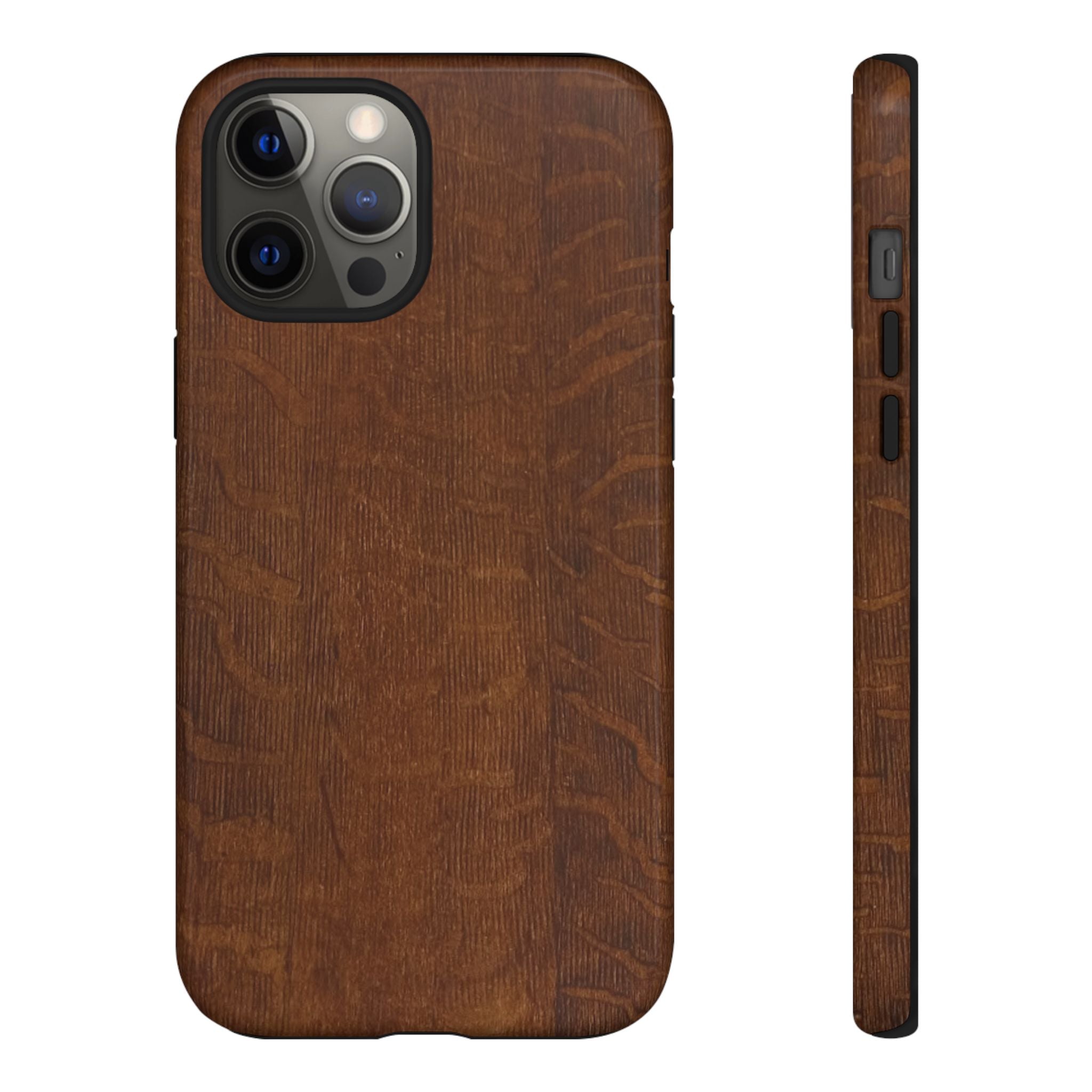 Phone case with 3D Wrap Unique Wood Grain Design - Tough and Durable in Glossy or Matte finish